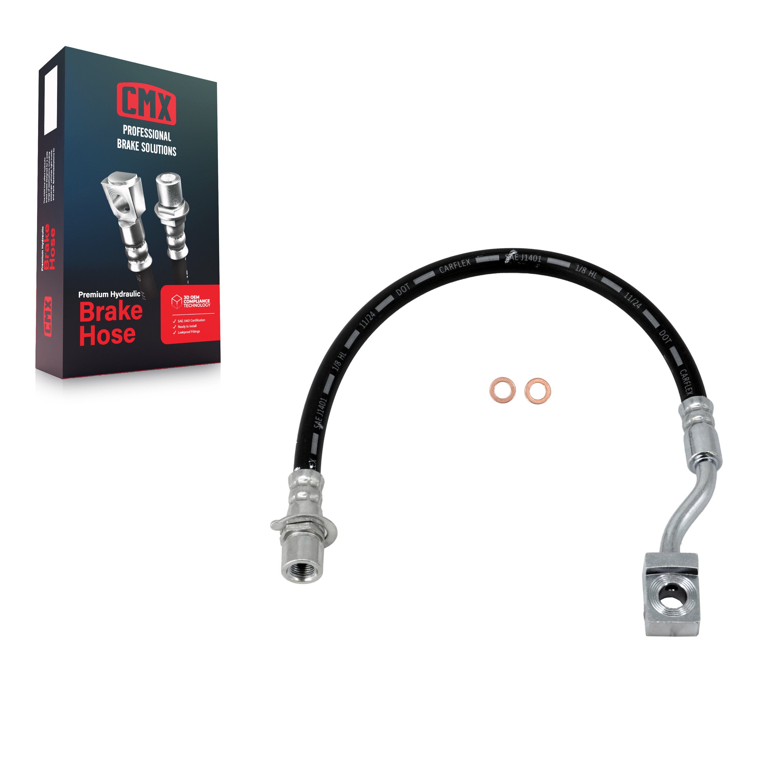 CMX 12-H620781 Brake Hydraulic Hose for 2007-2013 Chevrolet Silverado 2500 HD, GMC Sierra 2500 HD, Chevrolet Silverado 3500 HD - Rear Left, Rear Left Outer