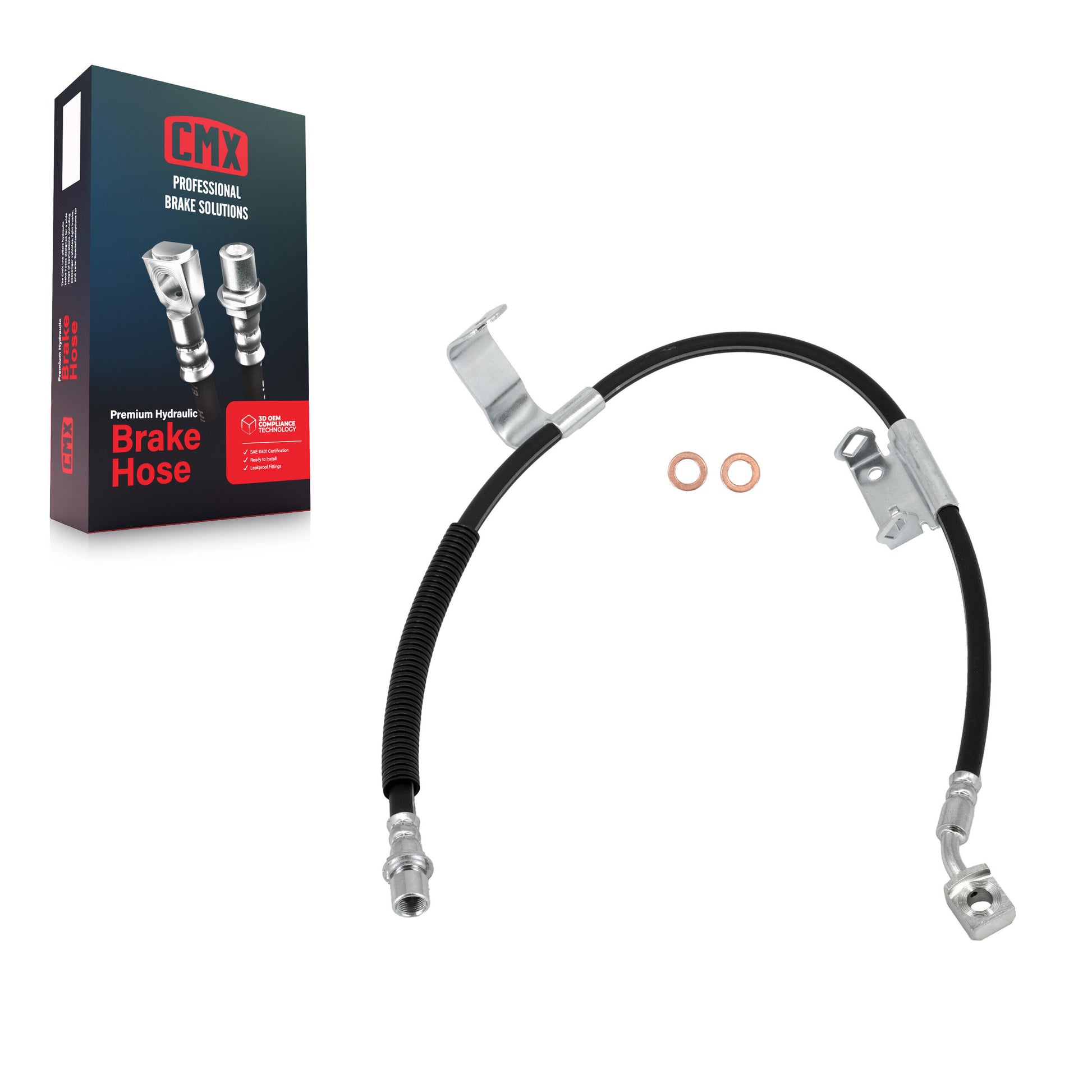 CMX 12-H620786 Brake Hydraulic Hose for 2007-2013 Hummer H2, Chevrolet Silverado 2500 HD, Chevrolet Silverado 3500 HD - Front Left