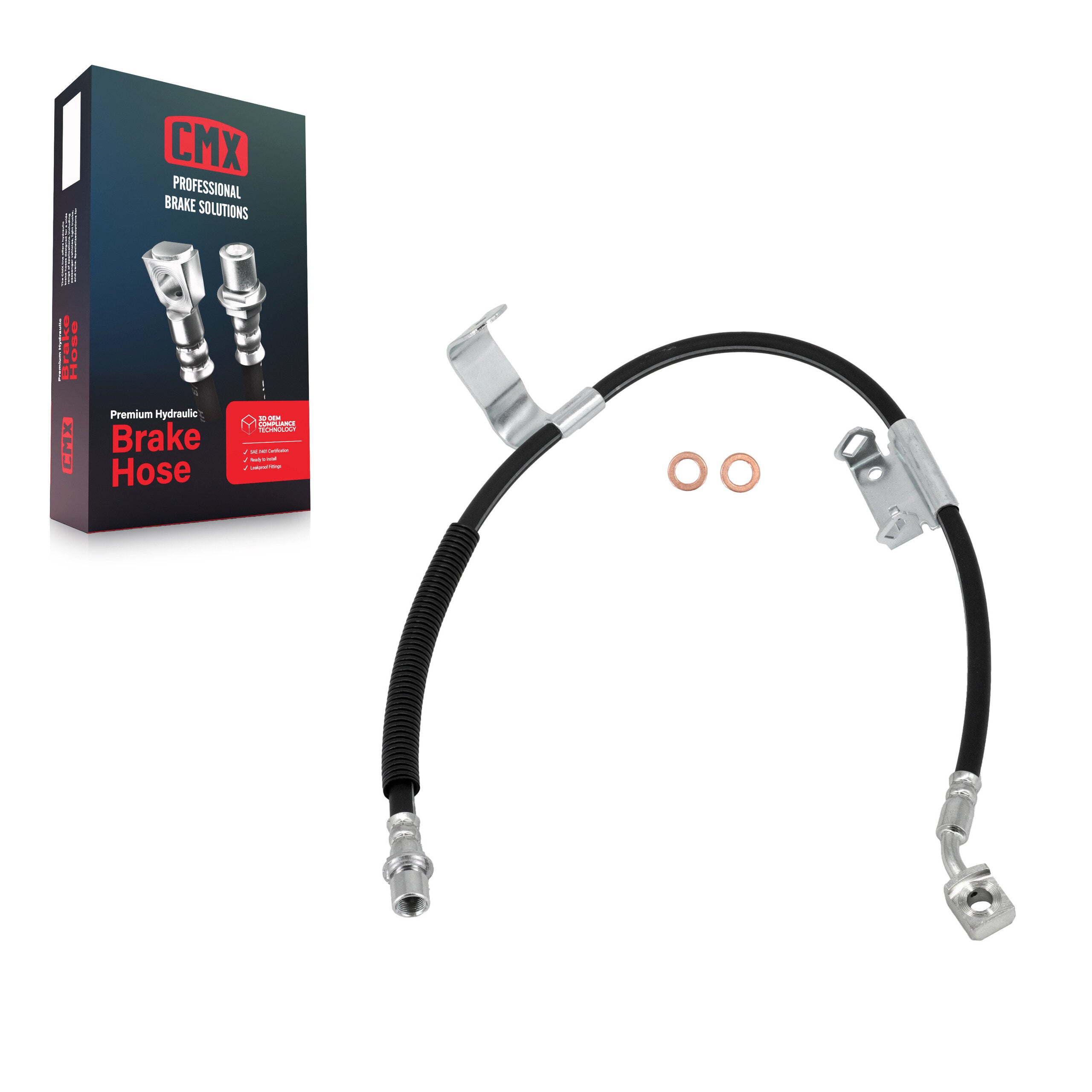 CMX 12-H620786 Brake Hydraulic Hose for 2007-2013 Hummer H2, Chevrolet Silverado 2500 HD, Chevrolet Silverado 3500 HD - Front Left