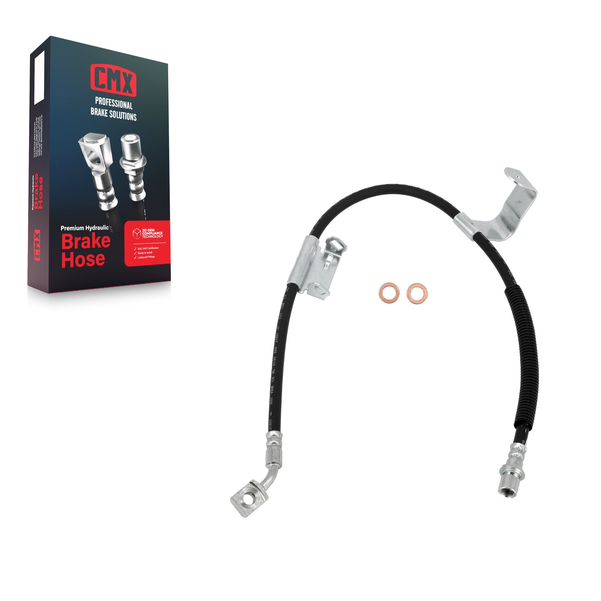 CMX 12-H620787 Brake Hydraulic Hose for 2007-2013 Hummer H2, Chevrolet Silverado 2500 HD, Chevrolet Silverado 3500 HD - Front Right