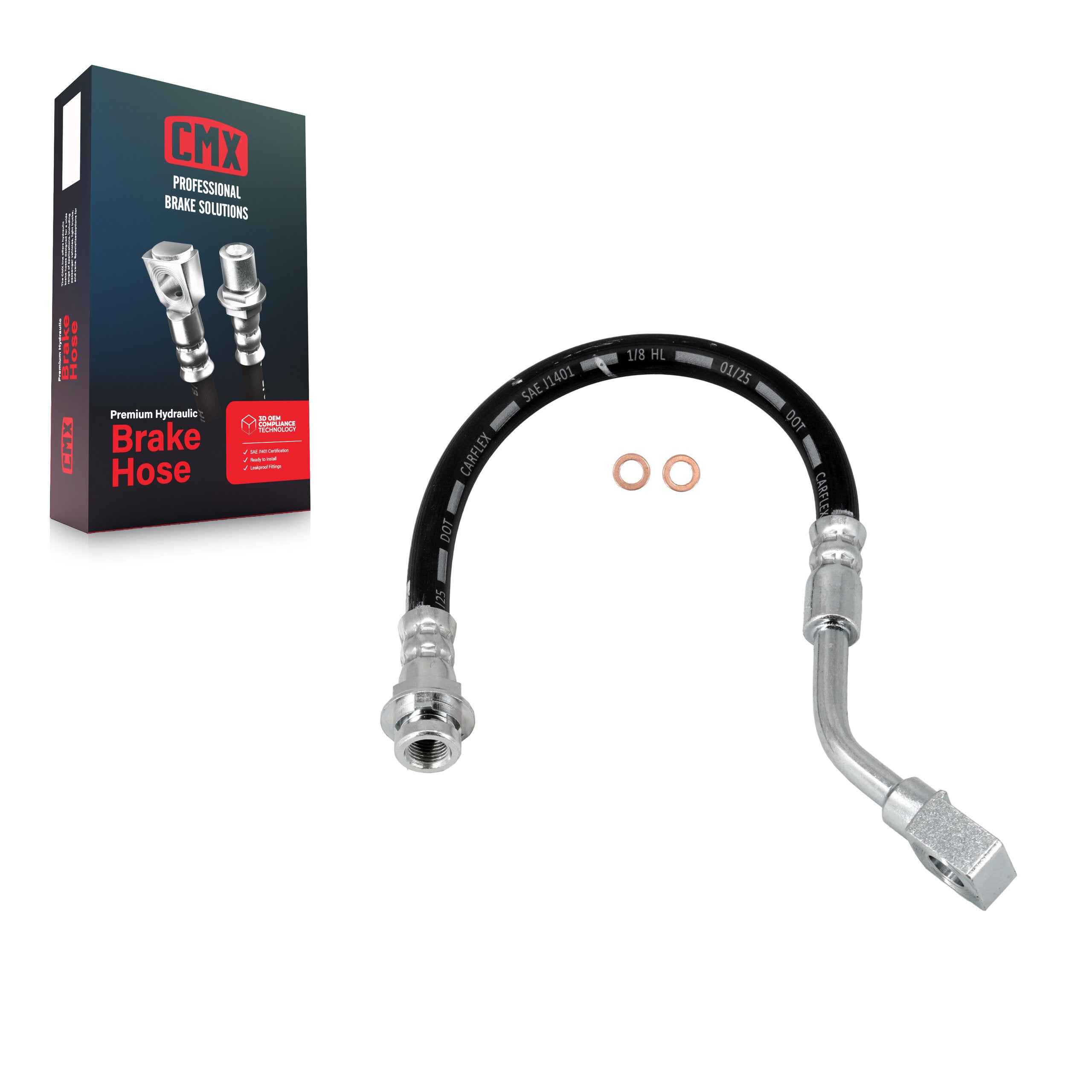 CMX 12-H620789 Brake Hydraulic Hose for 2005-2009 Pontiac Montana, Buick Terraza, Chevrolet Uplander - Rear Left
