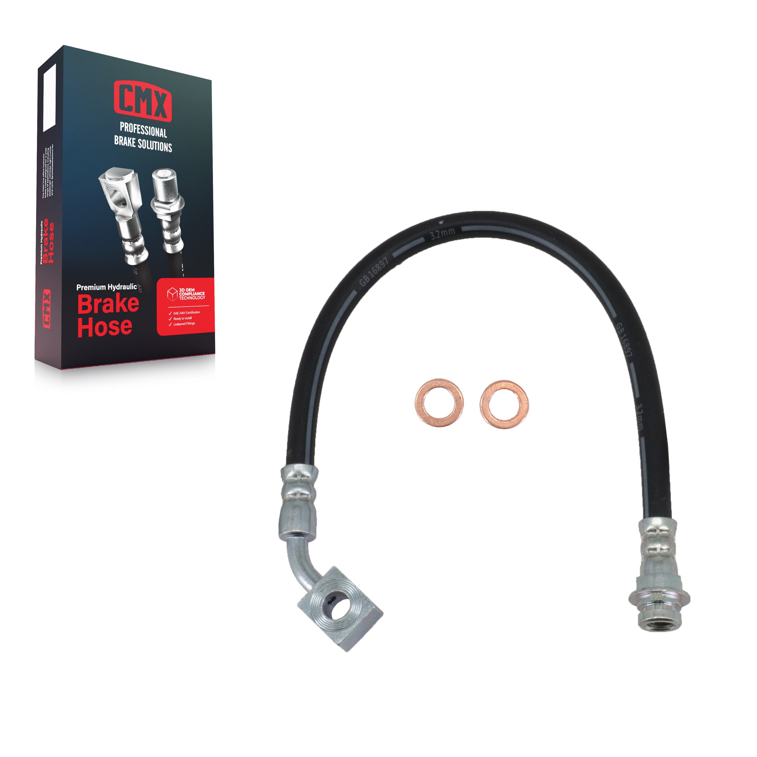 CMX 12-H620829 Brake Hydraulic Hose for 2007-2017 GMC Acadia Limited, Chevrolet Traverse, Buick Enclave - Rear Right