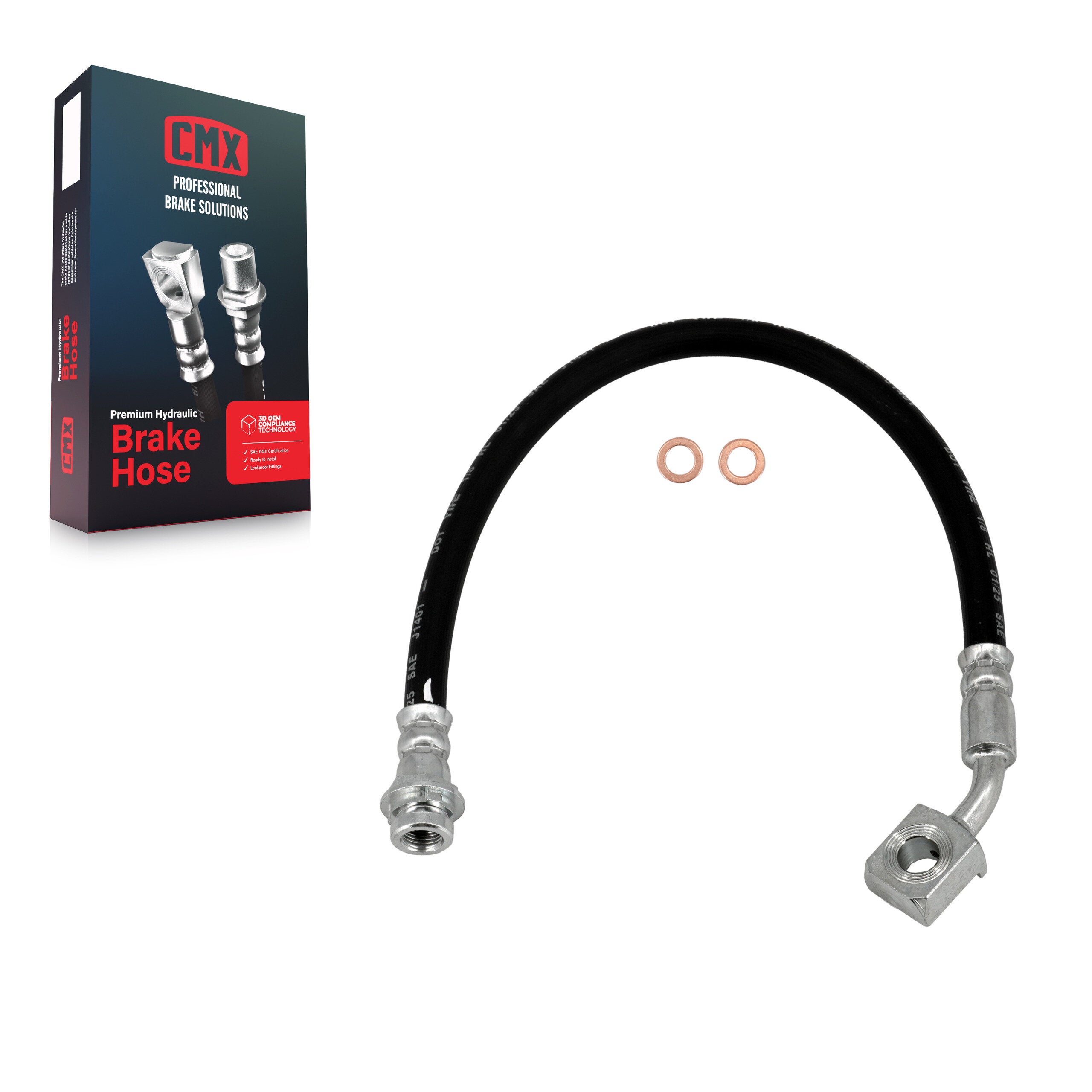 CMX 12-H620830 Brake Hydraulic Hose for 2007-2017 GMC Acadia Limited, Chevrolet Traverse, Buick Enclave - Rear Left