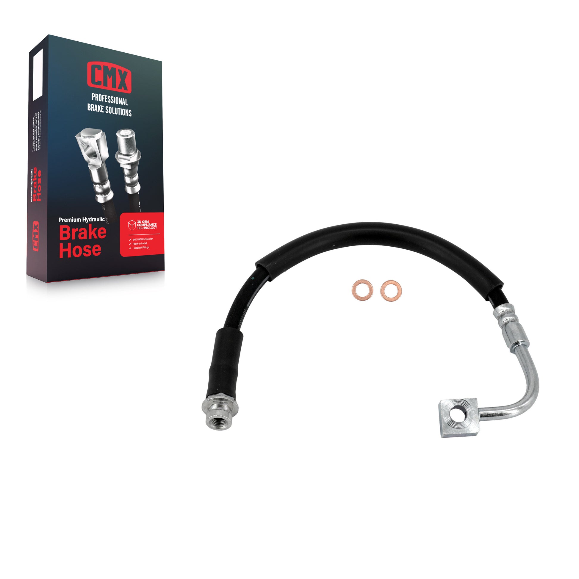 CMX 12-H620881 Brake Hydraulic Hose for 2008-2014 Ram C/V, Volkswagen Routan, Chrysler Town & Country - Front Left