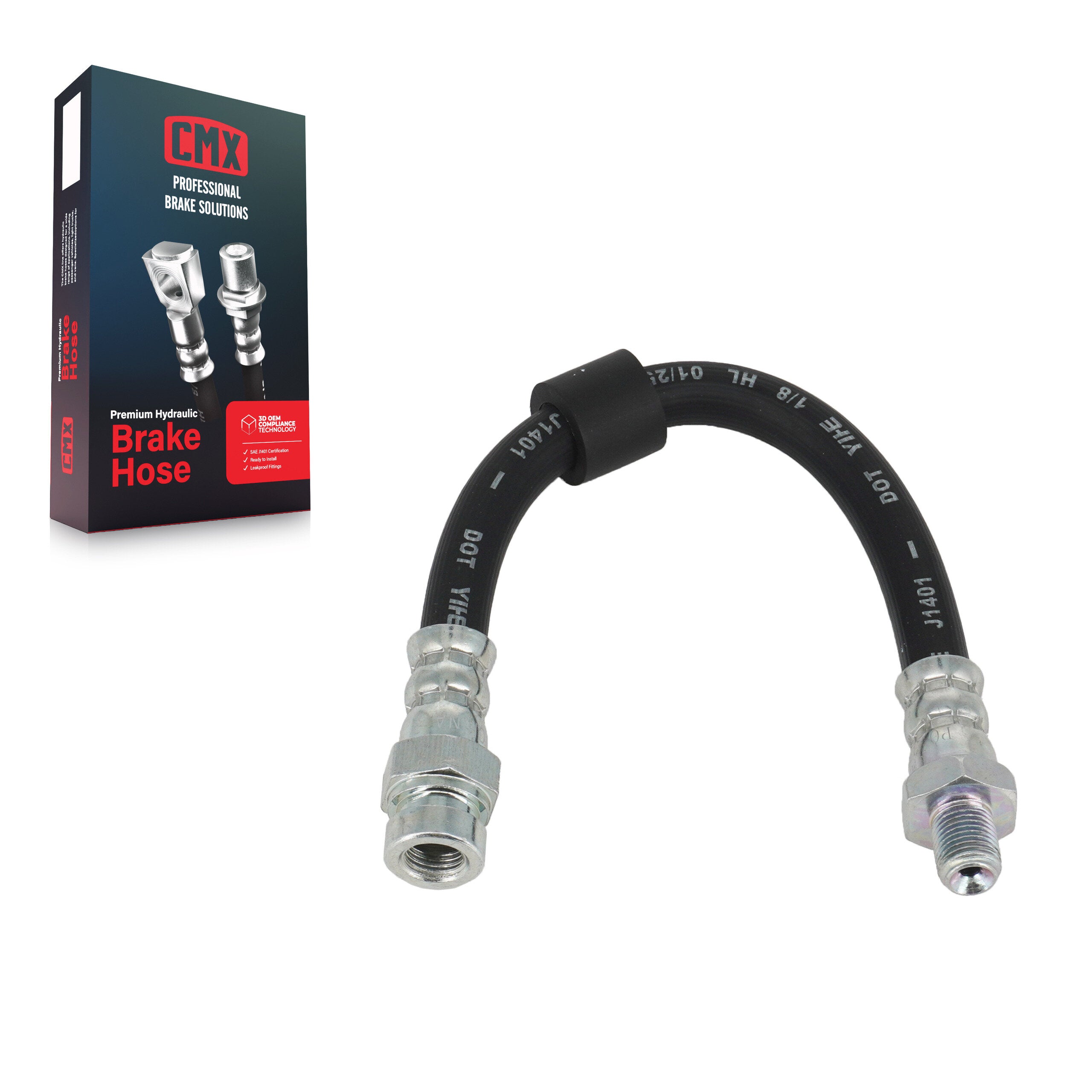 CMX 12-H620907 Brake Hydraulic Hose for 2007-2017 Dodge Caliber, Jeep Compass, Jeep Patriot - Rear Outer