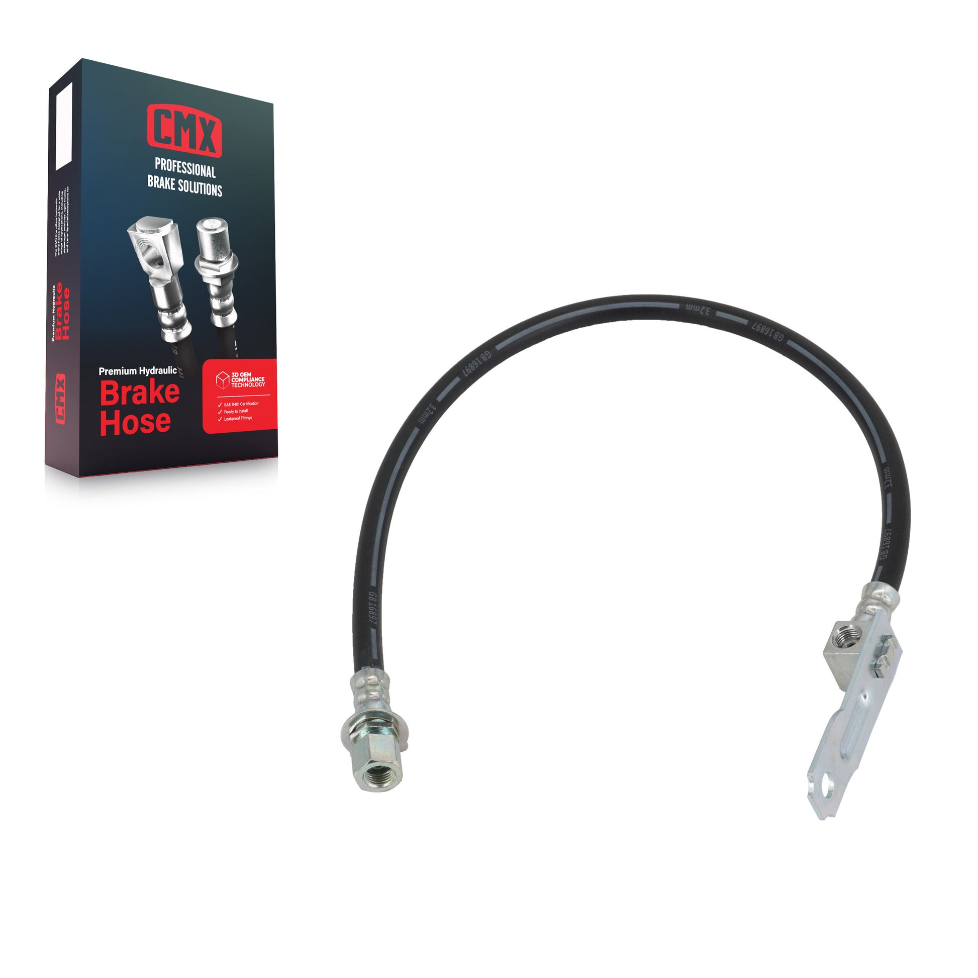 CMX 12-H620922 Brake Hydraulic Hose for 2005-2011 Ram Dakota, Mitsubishi Raider, Dodge Dakota - Rear Center