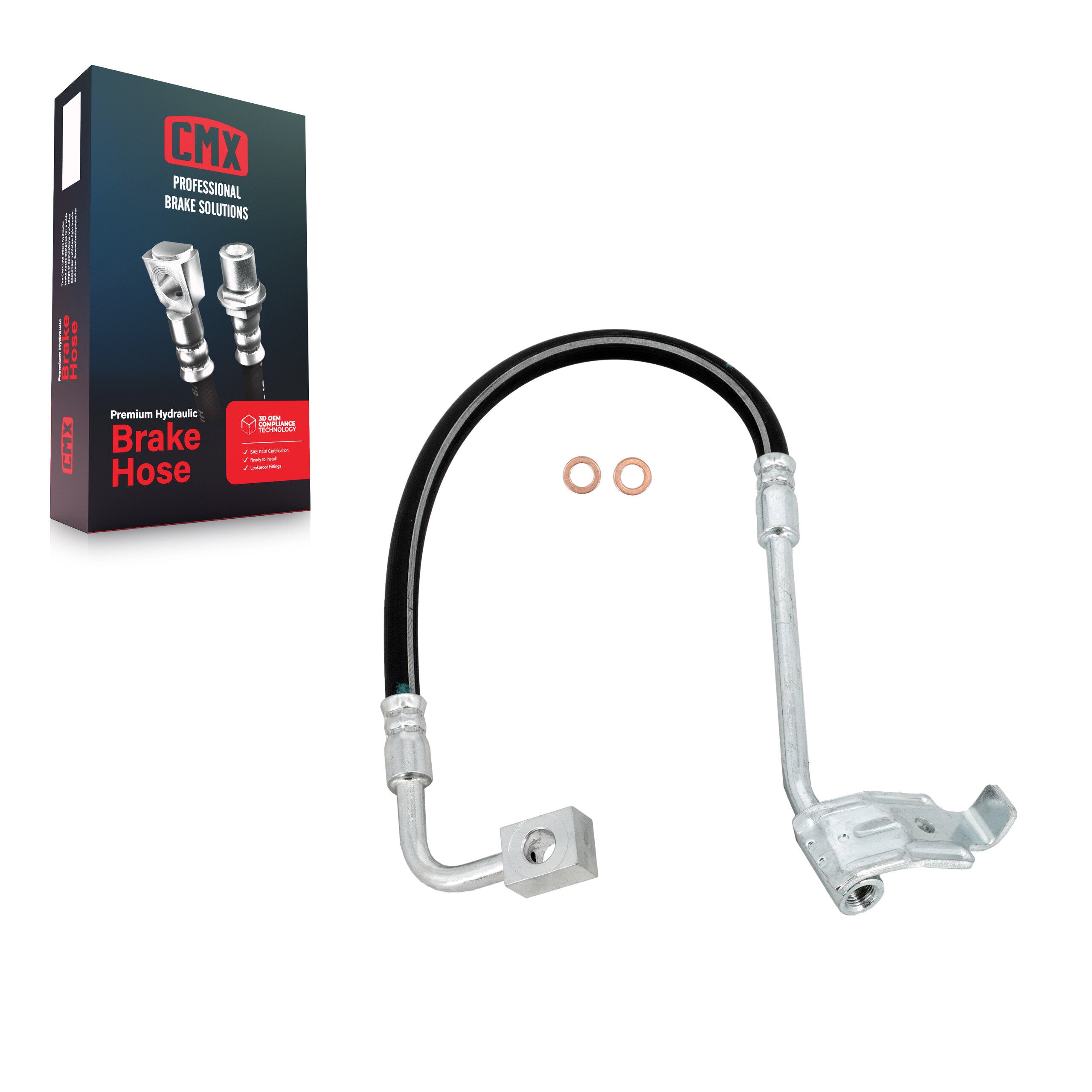 CMX 12-H620924 Brake Hydraulic Hose for 2007-2018 Jeep Wrangler JK, Jeep Wrangler - Rear Left