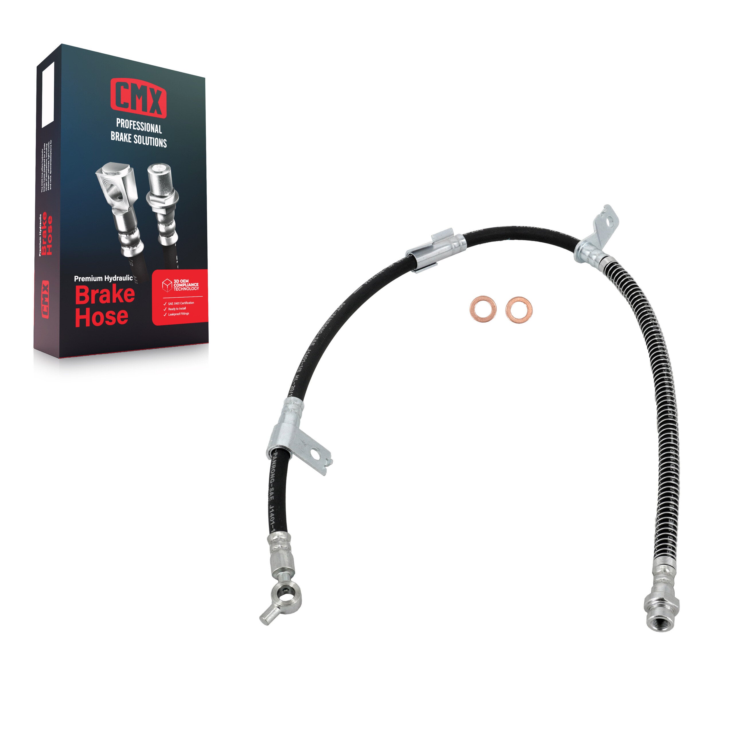 CMX 12-H620950 Brake Hydraulic Hose for 2006-2013 Hyundai Azera, Hyundai Sonata - Front Left