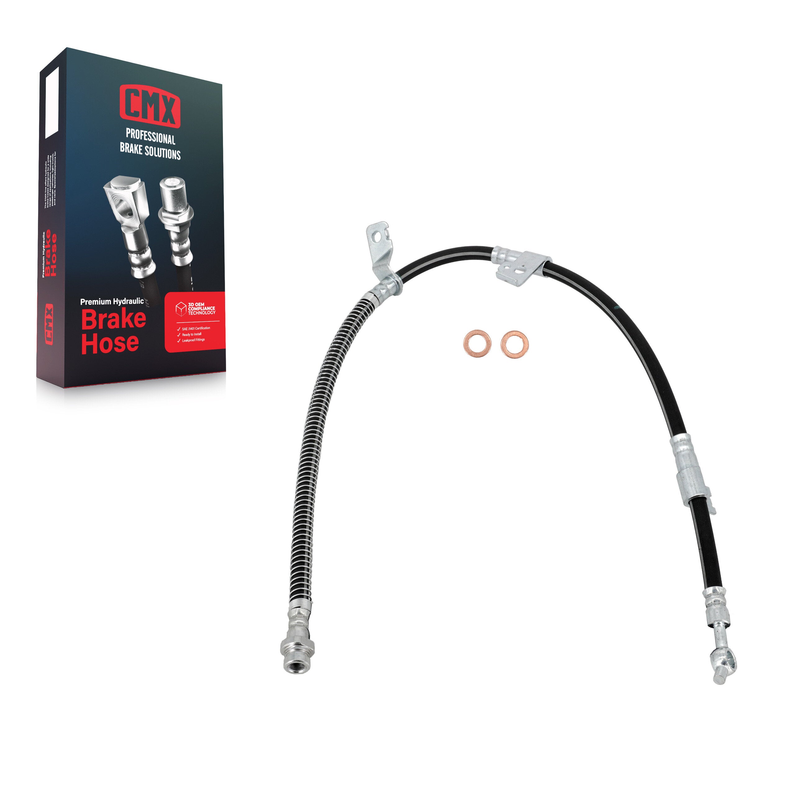 CMX 12-H620951 Brake Hydraulic Hose for 2006-2013 Hyundai Azera, Hyundai Sonata - Front Right