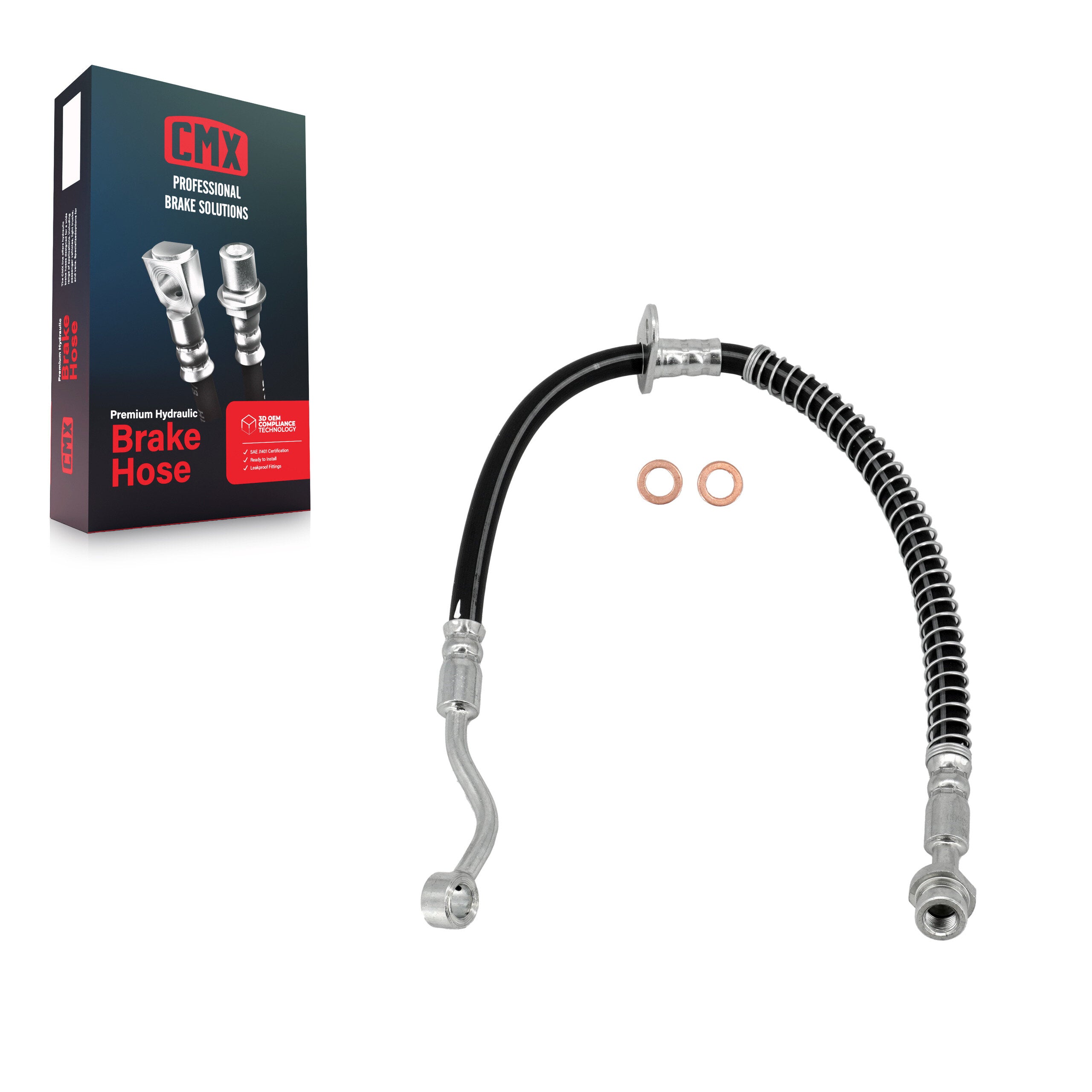 CMX 12-H620952 Brake Hydraulic Hose for 2006-2011 Hyundai Accent - Front Left