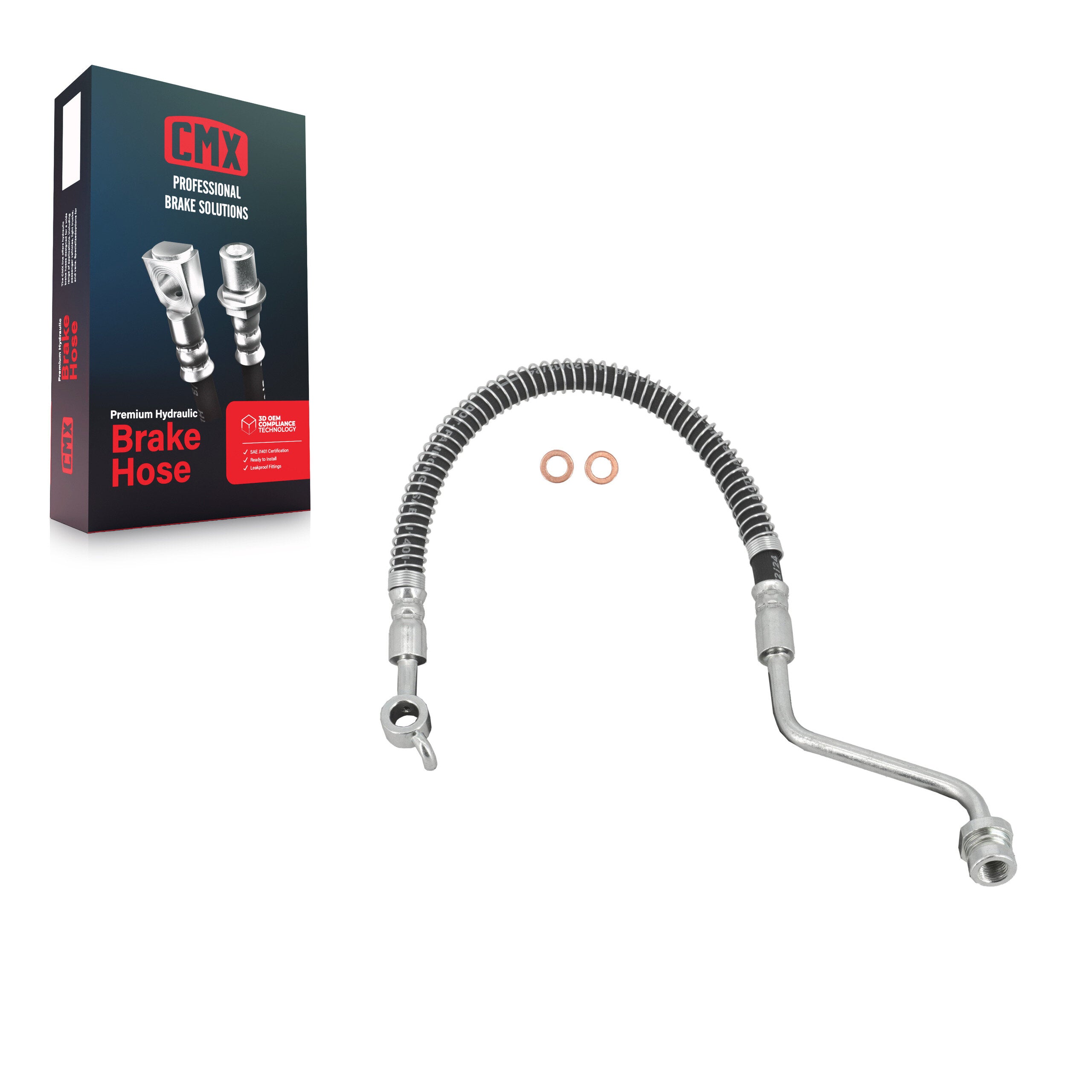 CMX 12-H620961 Brake Hydraulic Hose for 2007-2013 Kia Sorento, Hyundai Santa Fe - Rear Left
