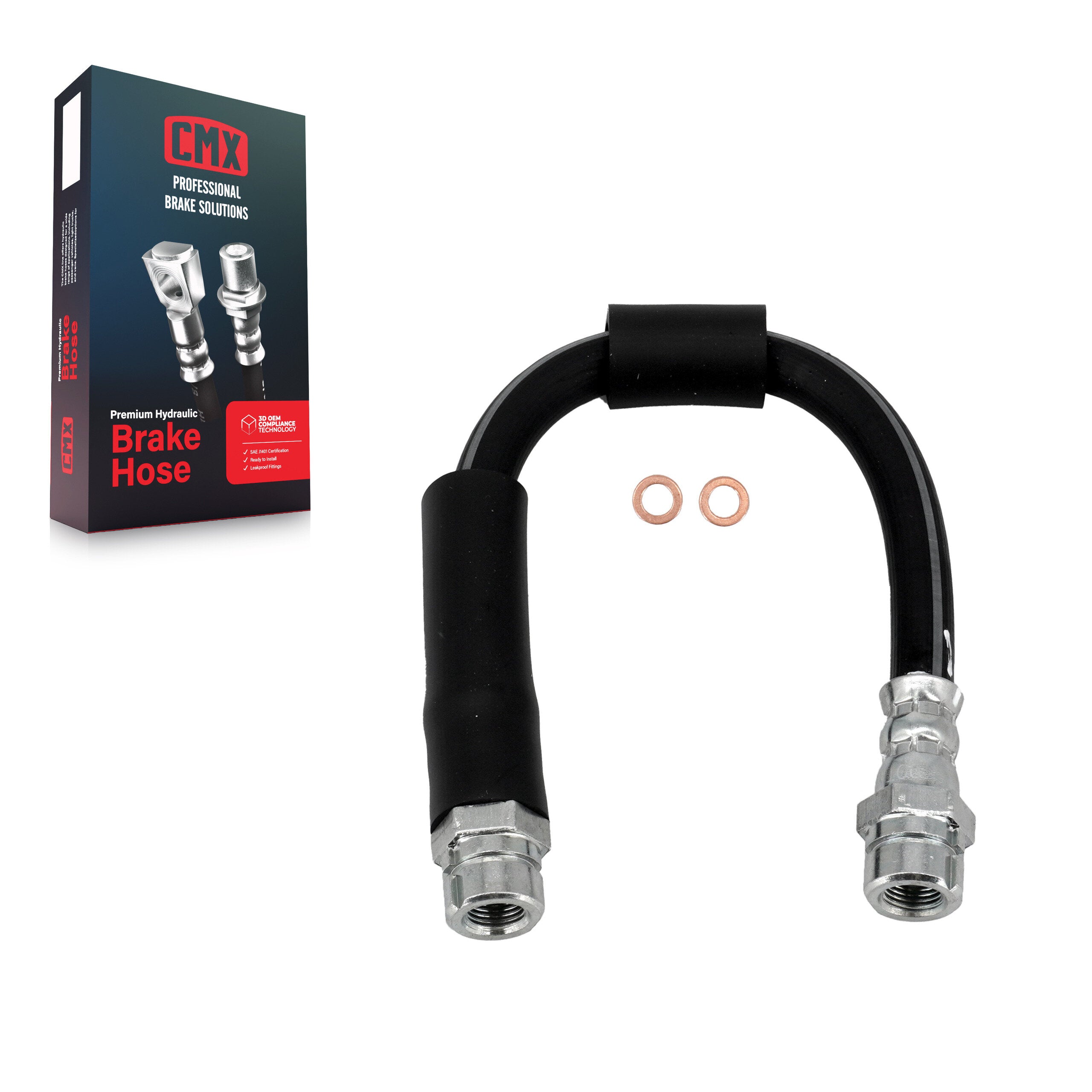 CMX 12-H620969 Brake Hydraulic Hose for 2005-2017 Volkswagen Beetle, Volkswagen Jetta, Volkswagen CC - Rear, Rear Left Inner, Rear Left
