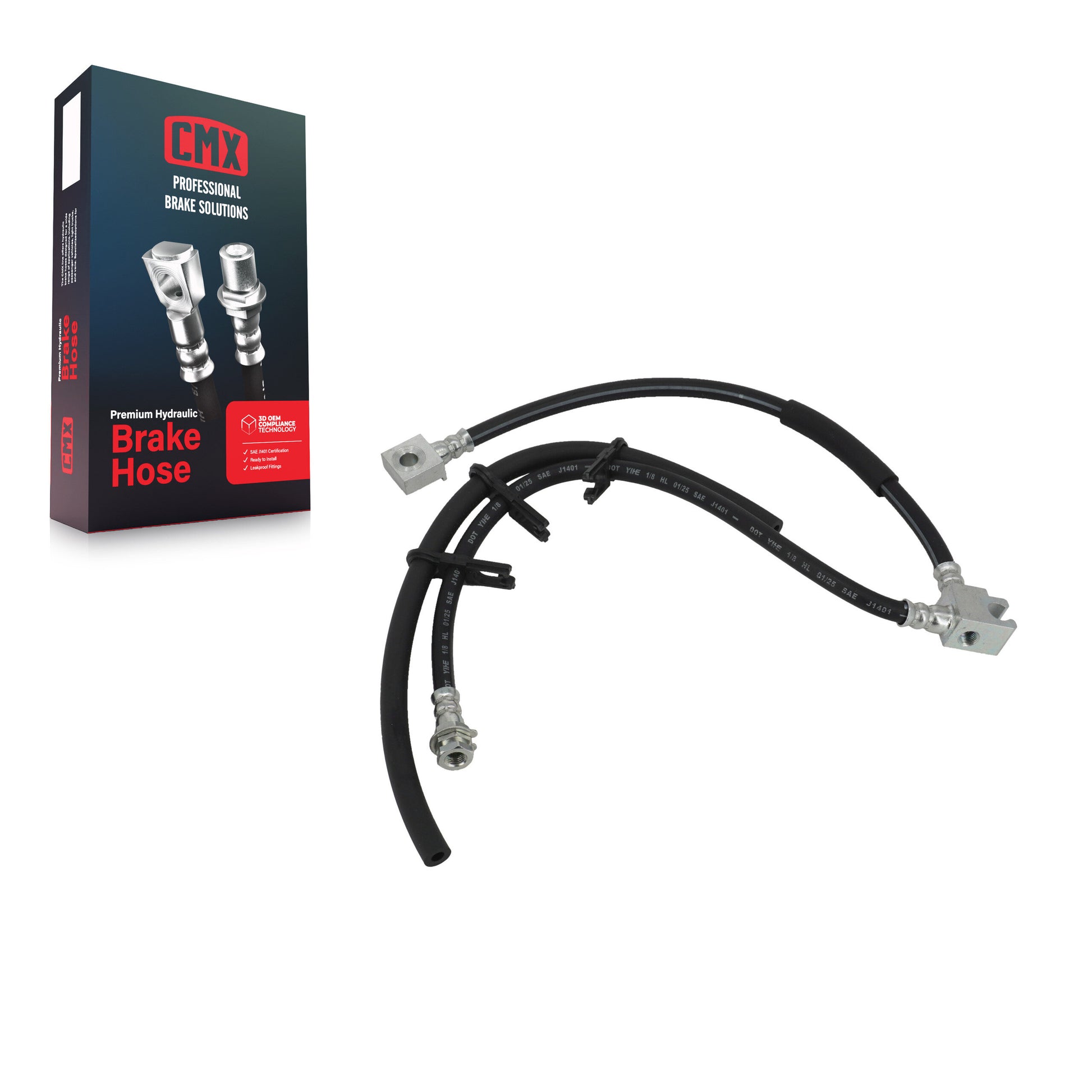 CMX 12-H620994 Brake Hydraulic Hose for 1999-2019 Ford E-150, Ford E-250, Ford E-450 Super Duty - Rear Left, Rear Left Inner