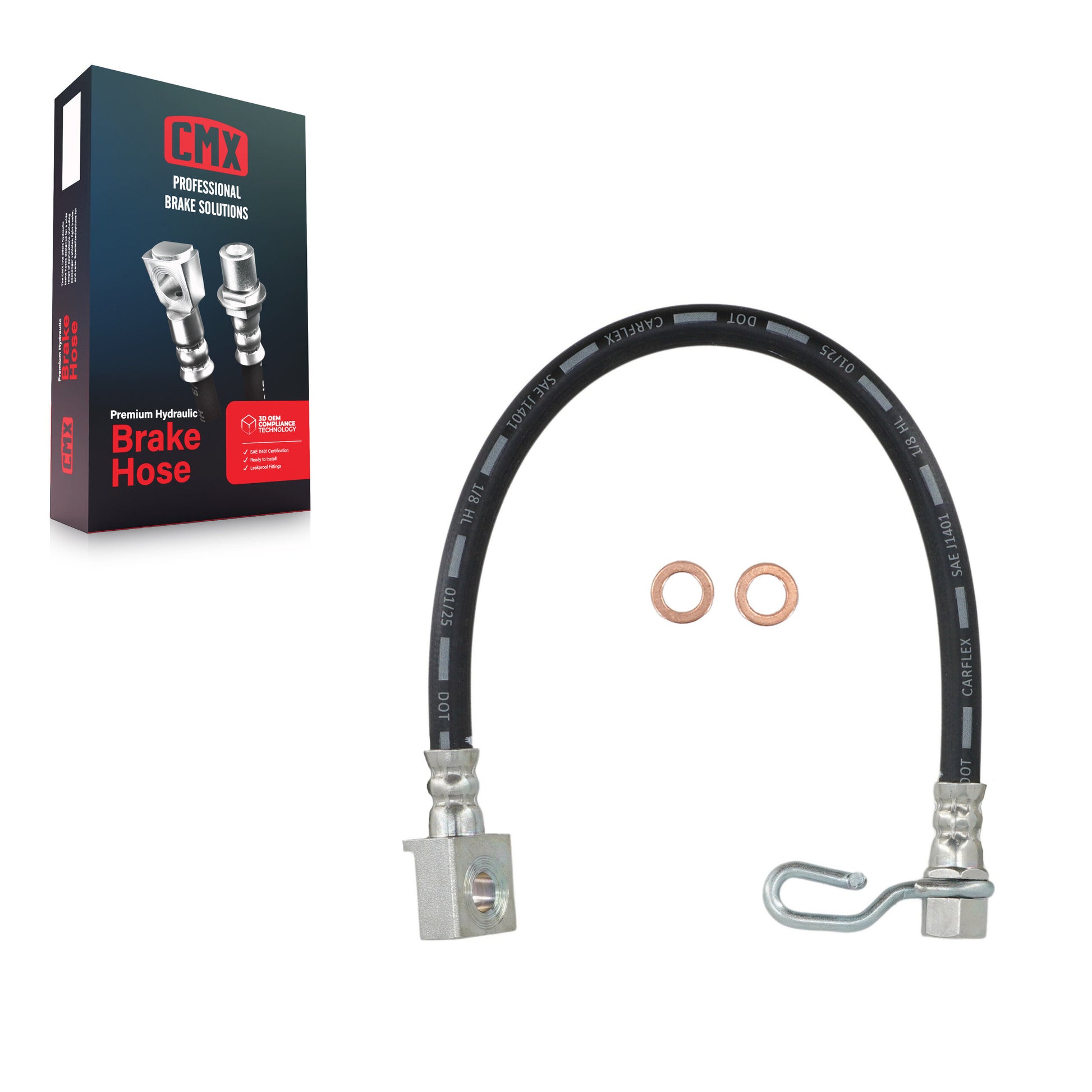 CMX 12-H620998 Brake Hydraulic Hose for 2008-2019 Ford E-350 Super Duty, Ford E-450 Super Duty - Rear Right