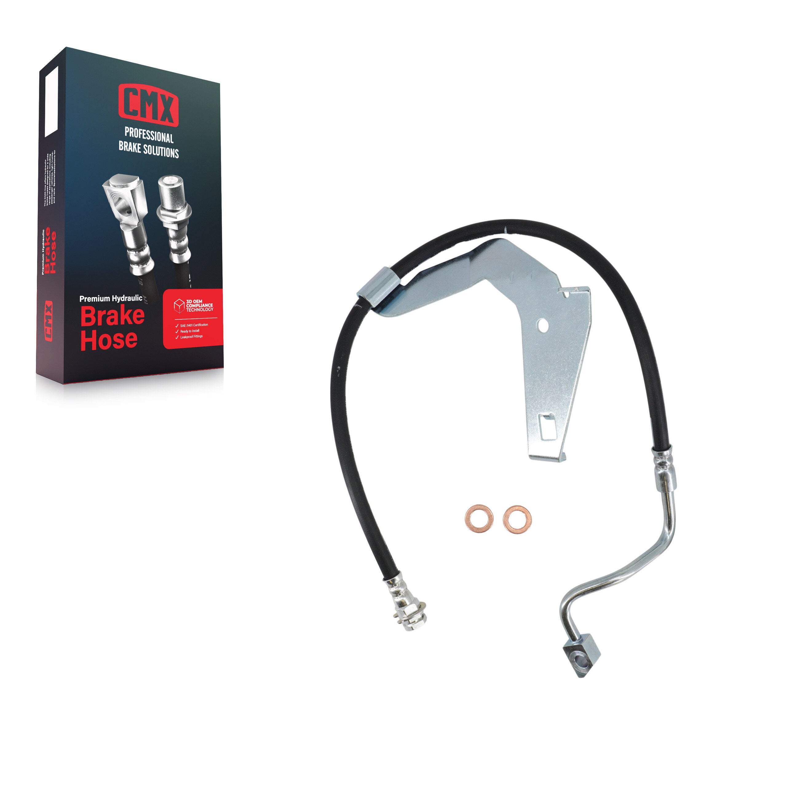 CMX 12-H621001 Brake Hydraulic Hose for 2007-2009 Ford F-250 Super Duty, Ford F-350 Super Duty - Front Left