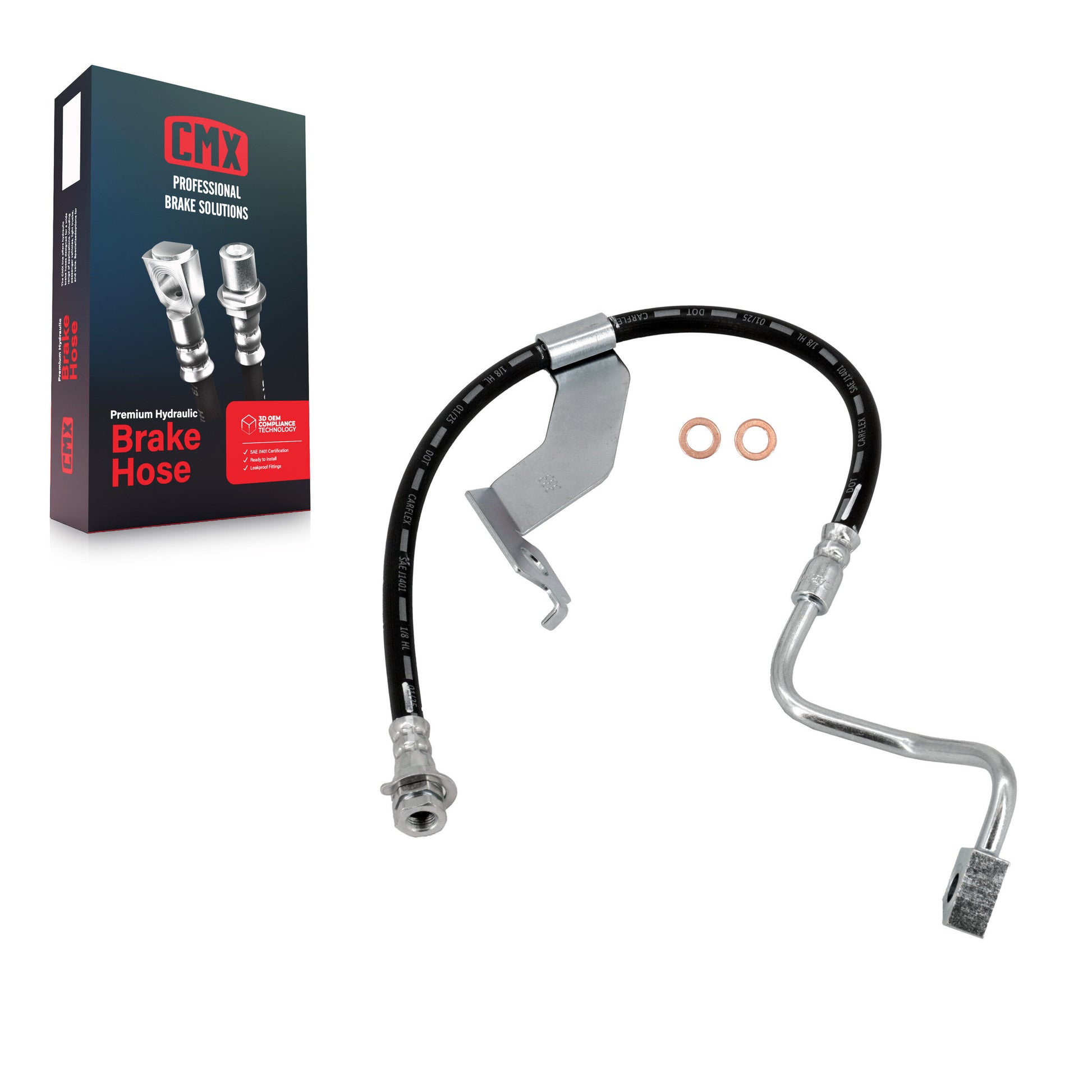 CMX 12-H621004 Brake Hydraulic Hose for 2007-2012 Ford F-250 Super Duty, Ford F-350 Super Duty - Front Left