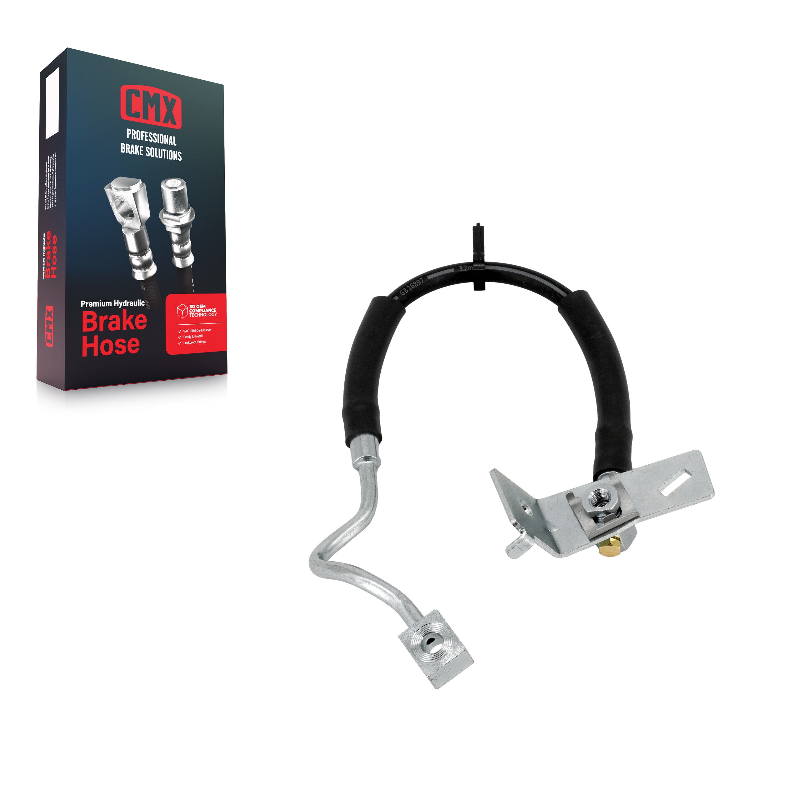 CMX 12-H621013 Brake Hydraulic Hose for 2006-2010 Ford Explorer Sport Trac, Ford Explorer, Mercury Mountaineer - Front Left
