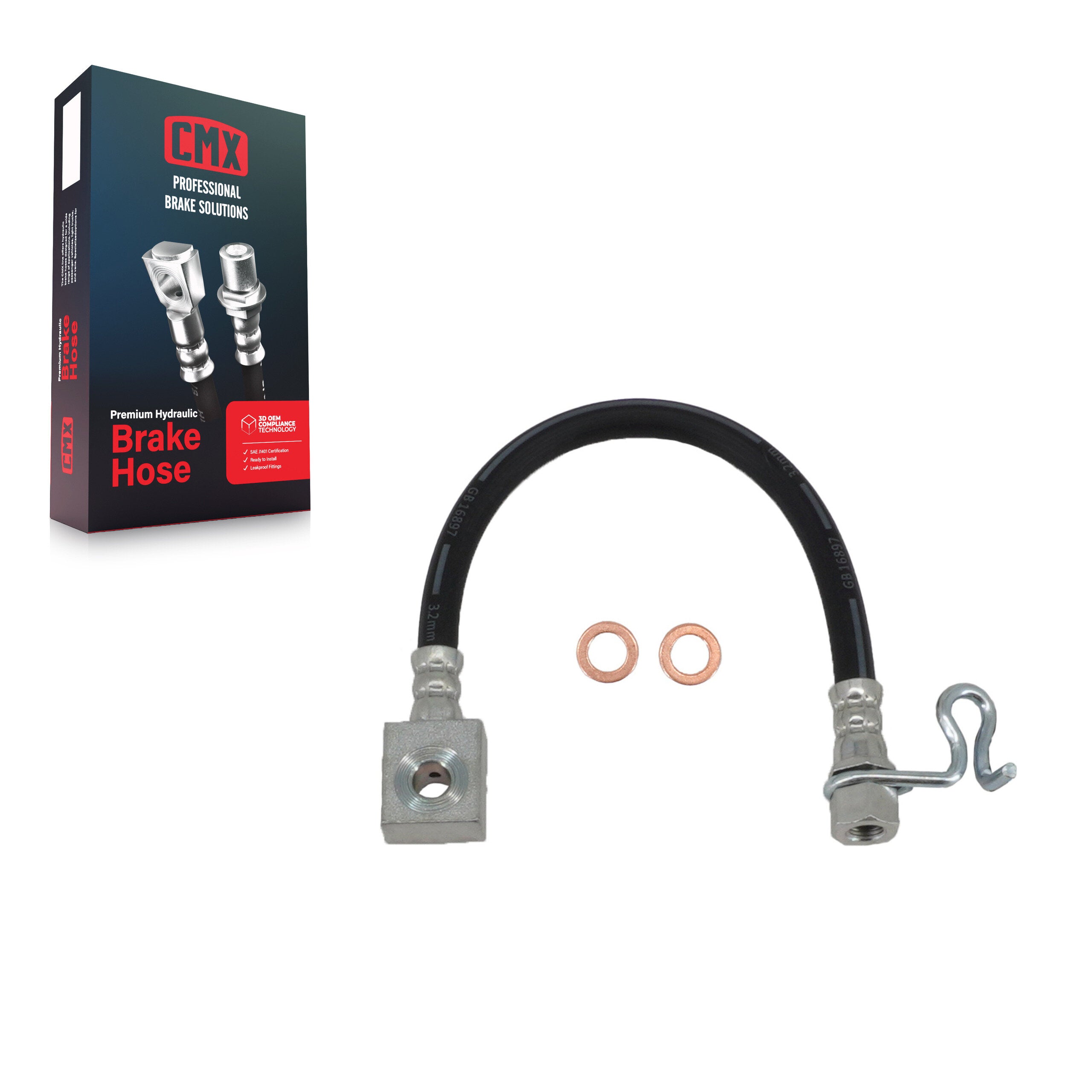 CMX 12-H621018 Brake Hydraulic Hose for 2004-2008 Ford F-150, Lincoln Mark LT - Rear Right