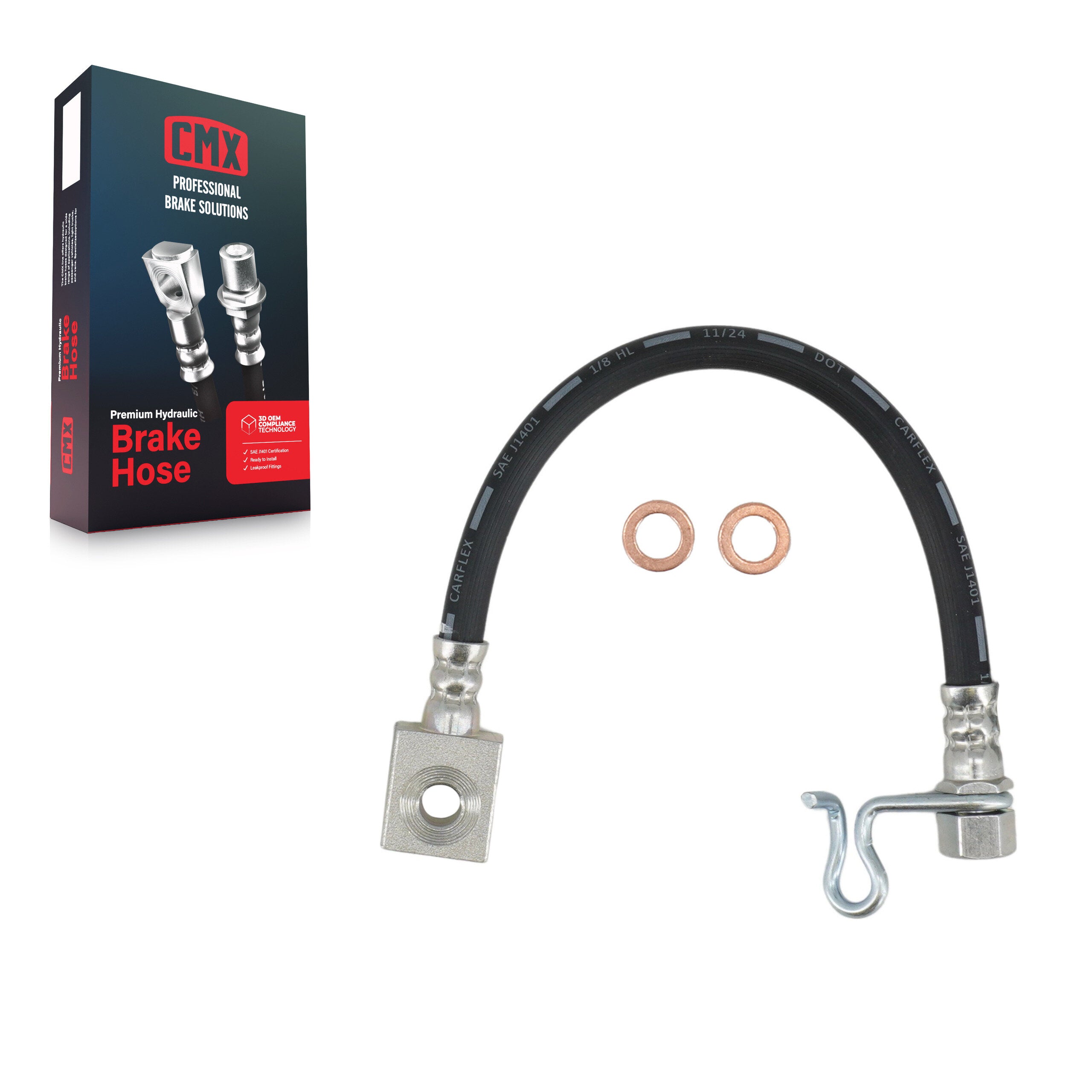 CMX 12-H621019 Brake Hydraulic Hose for 2004-2008 Ford F-150, Lincoln Mark LT - Rear Left