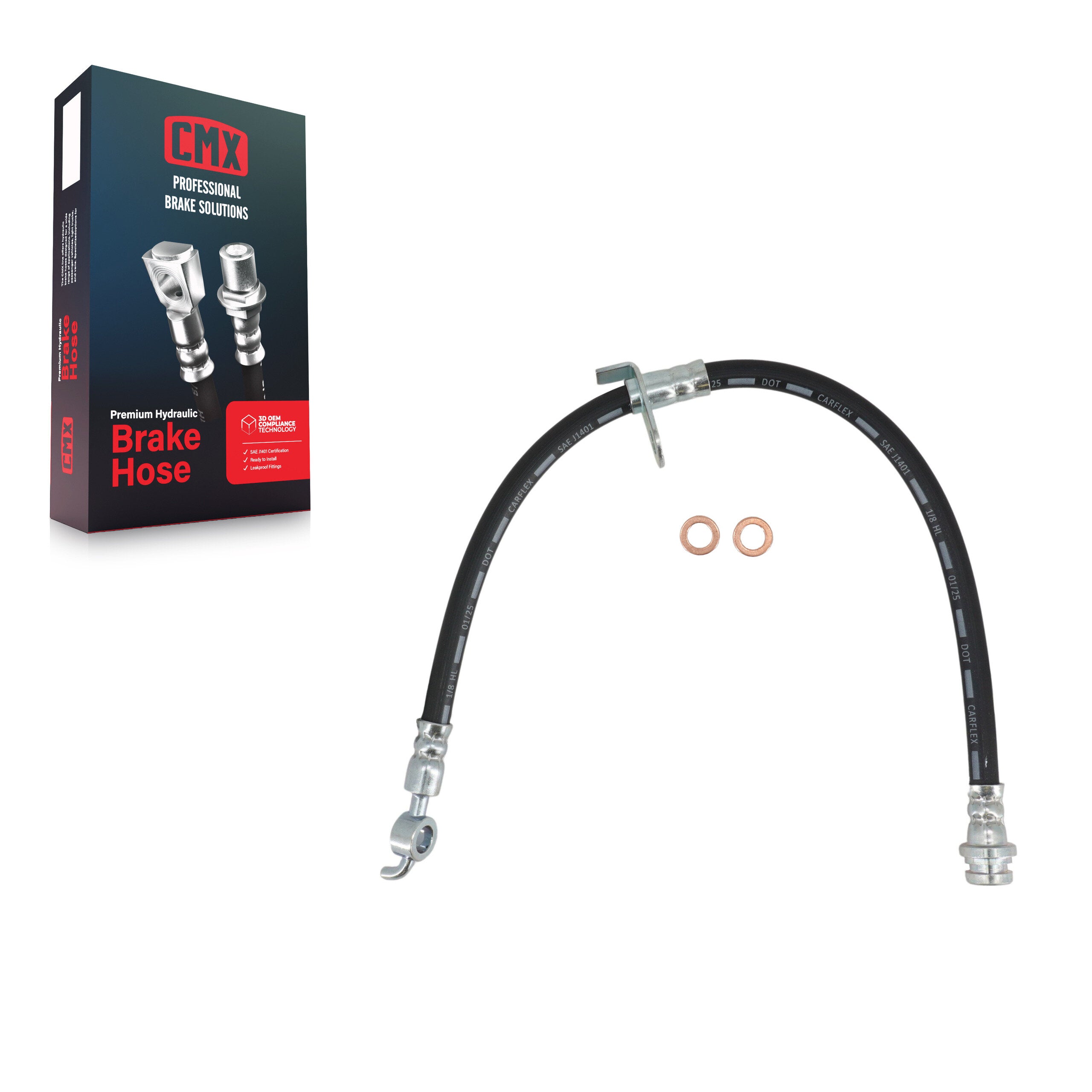 CMX 12-H621026 Brake Hydraulic Hose for 2007-2015 Ford Edge, Lincoln MKX - Front
