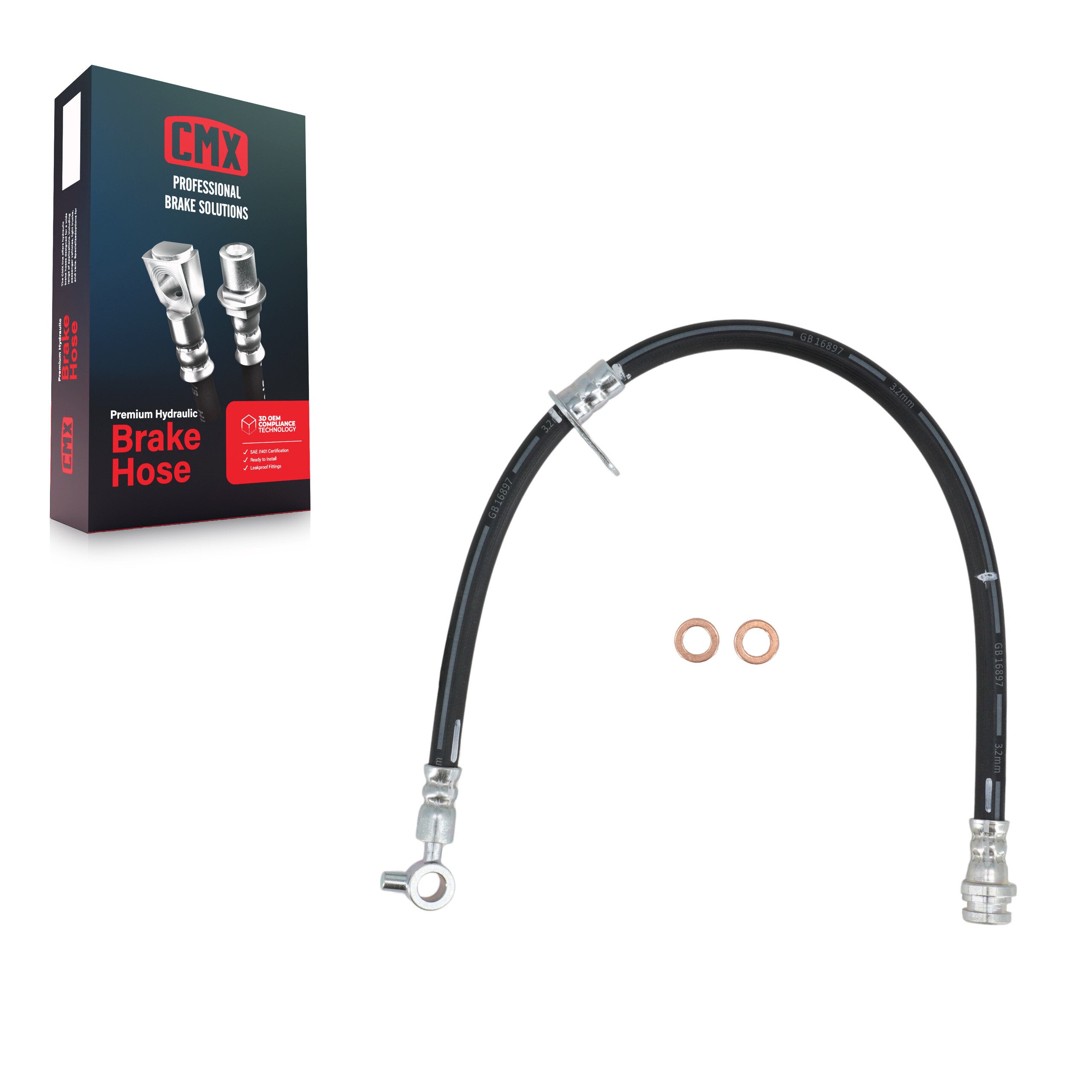 CMX 12-H621027 Brake Hydraulic Hose for 2007-2010 Ford Edge, Lincoln MKX - Rear