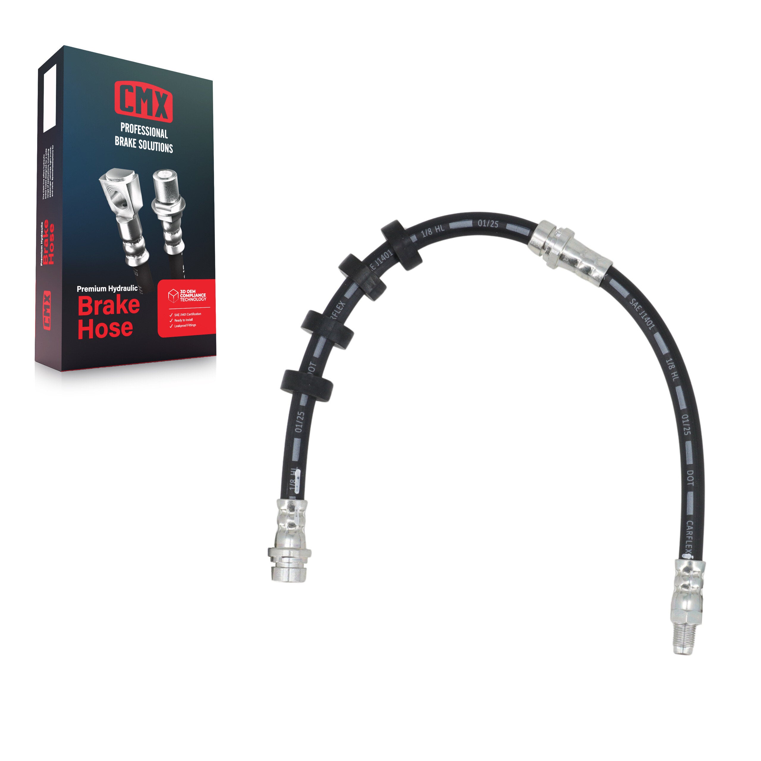CMX 12-H621031 Brake Hydraulic Hose for 2008-2012 Ford Escape, Mazda Tribute, Mercury Mariner - Front