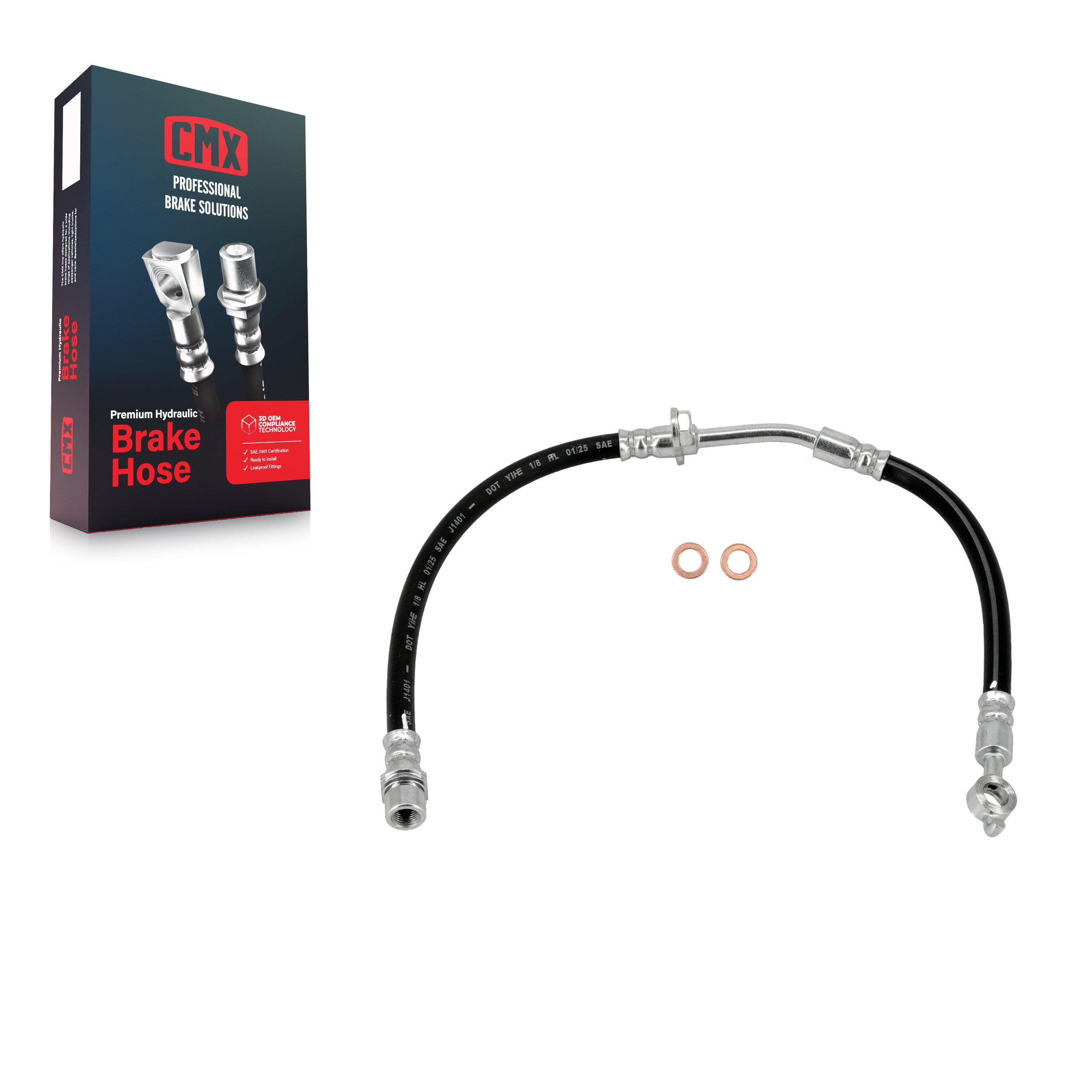 CMX 12-H621059 Brake Hydraulic Hose for 2007-2019 Toyota Yaris, Toyota Prius C, Scion xD - Front Right