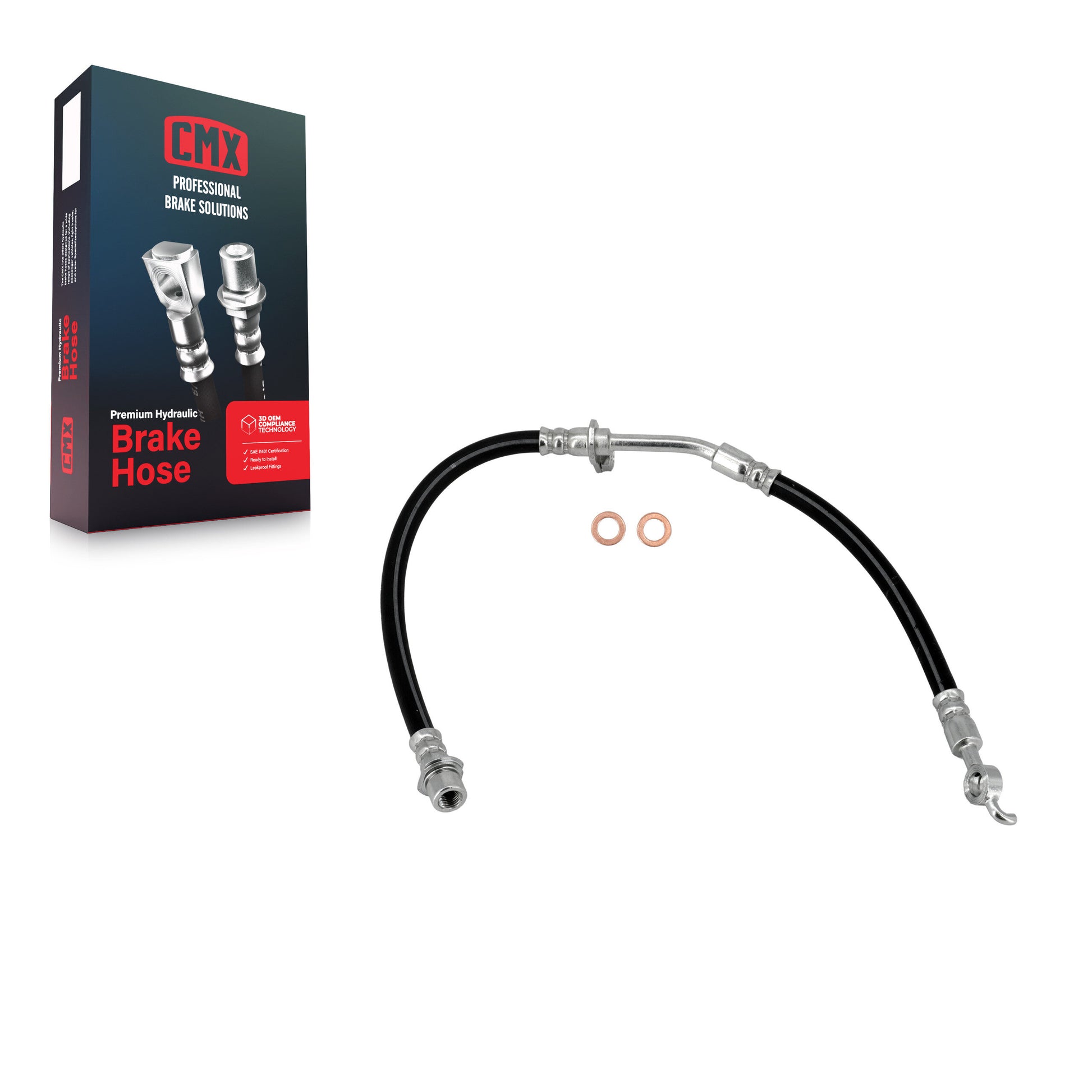 CMX 12-H621060 Brake Hydraulic Hose for 2007-2019 Toyota Yaris, Toyota Prius C, Scion xD - Front Left