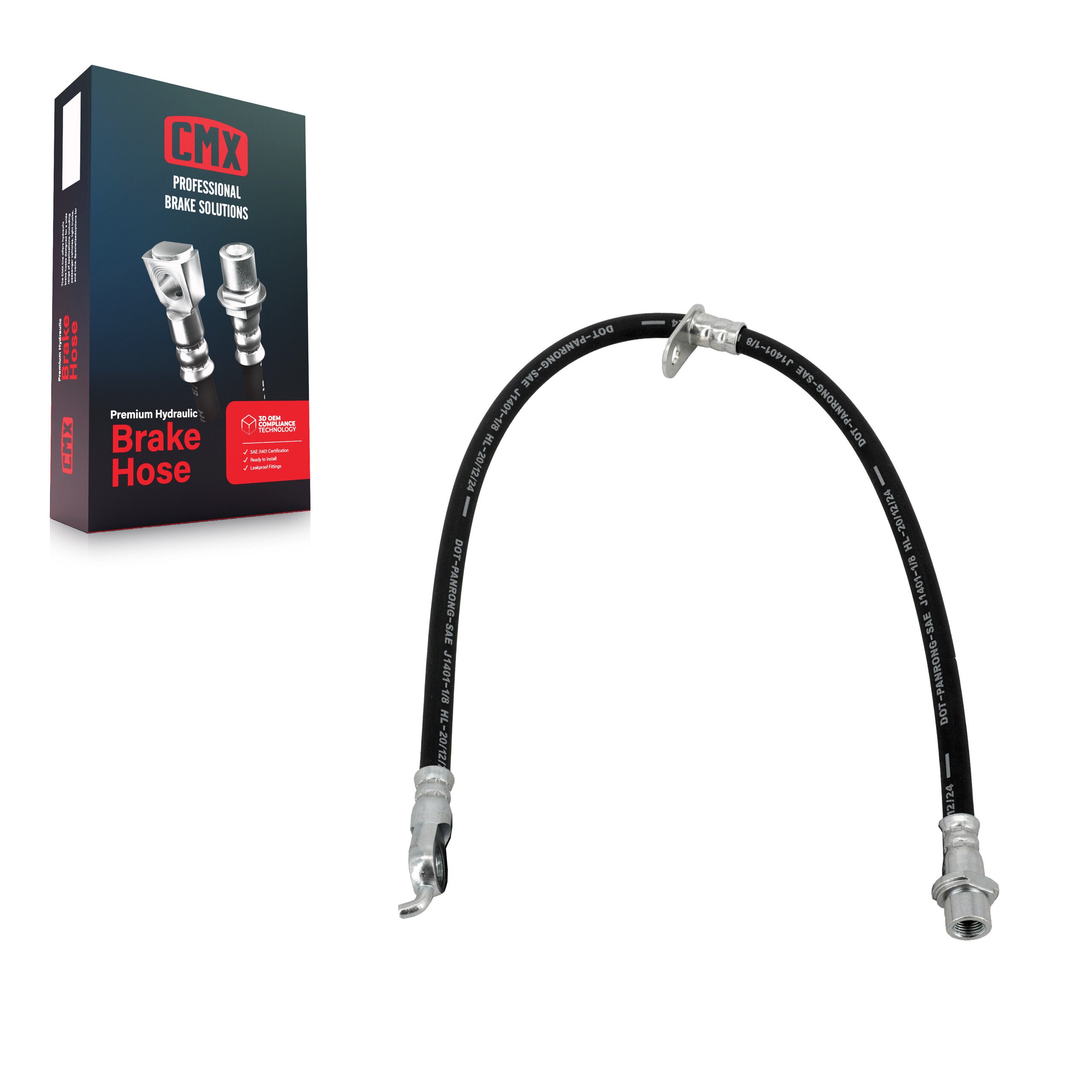 CMX 12-H621100 Brake Hydraulic Hose for 2008-2018 Pontiac Vibe, Toyota Corolla, Toyota Matrix - Front Left