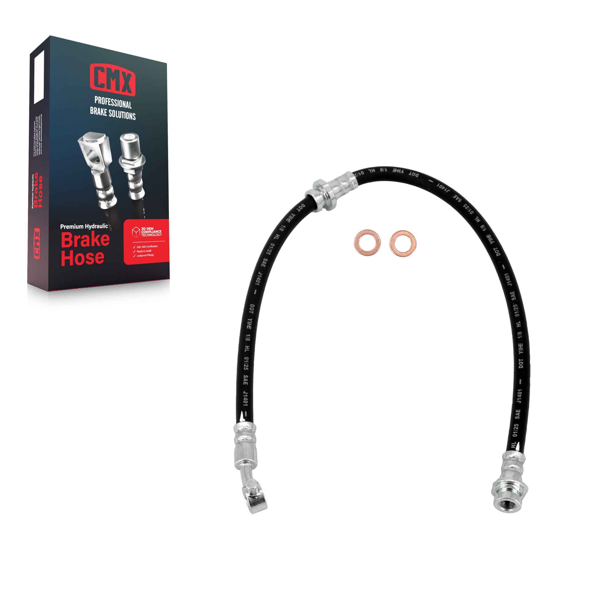 CMX 12-H621117 Brake Hydraulic Hose for 2007-2014 Nissan Versa, Nissan Cube - Front Left