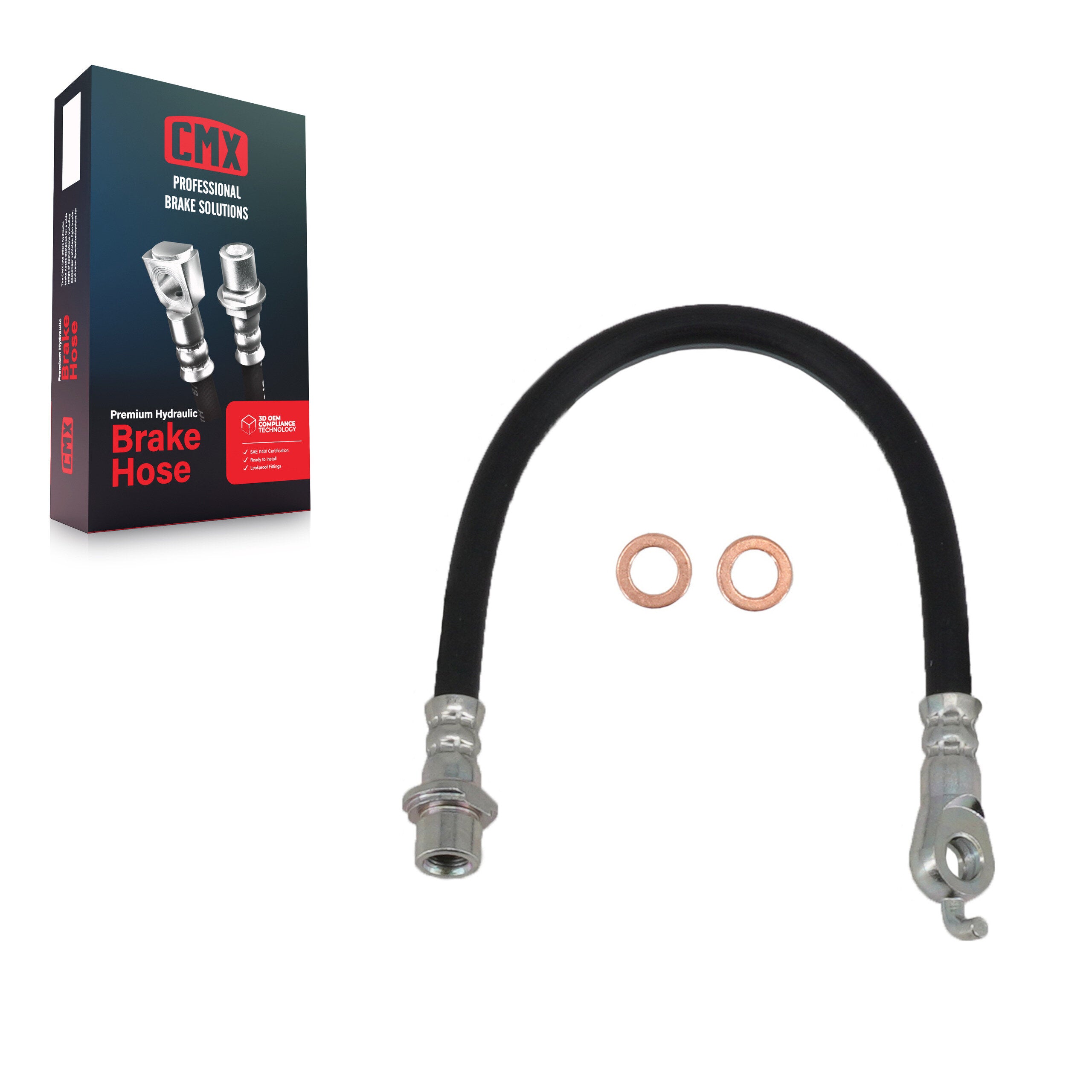 CMX 12-H621125 Brake Hydraulic Hose for 2007-2023 Lexus LX570, Toyota Land Cruiser, Toyota Tundra - Rear Outer