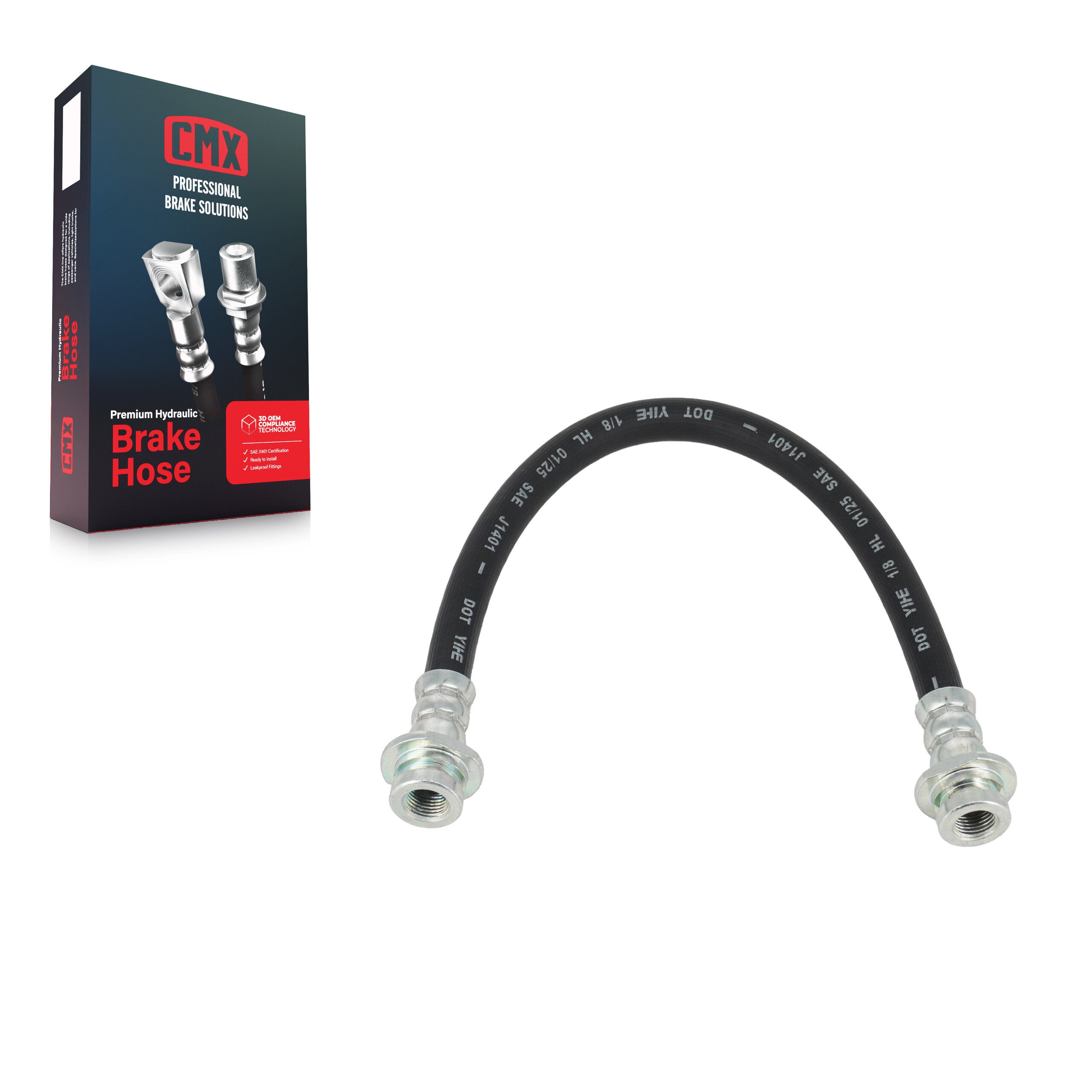 CMX 12-H621143 Brake Hydraulic Hose for 1979-2019 Nissan Sentra, Nissan Versa, Nissan Cube - Rear, Rear Left Inner, Rear Inner