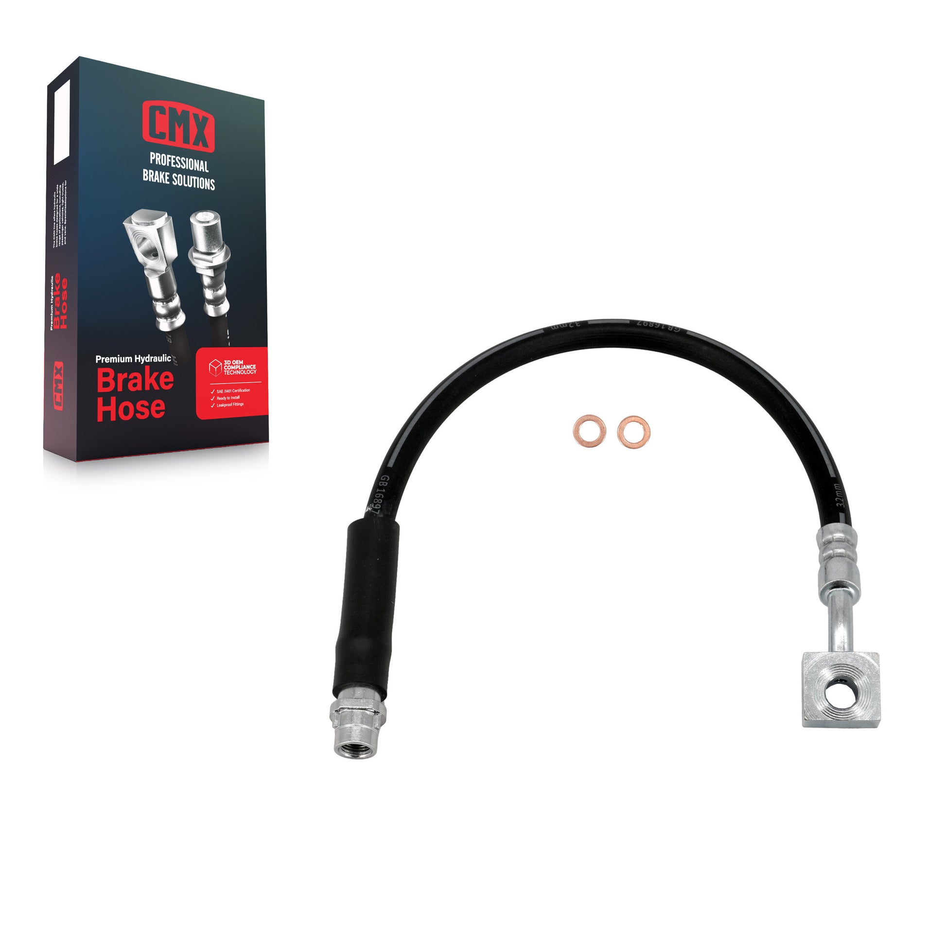 CMX 12-H621162 Brake Hydraulic Hose for 2010-2018 Chevrolet Malibu Limited, Chevrolet Impala, Cadillac XTS - Rear