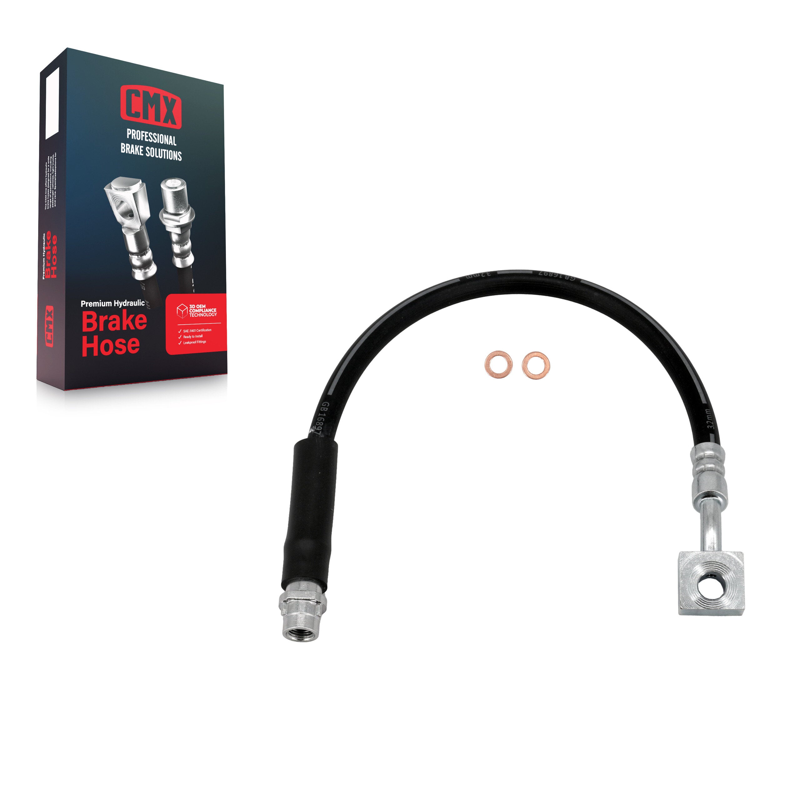 CMX 12-H621162 Brake Hydraulic Hose for 2010-2018 Chevrolet Malibu Limited, Chevrolet Impala, Cadillac XTS - Rear