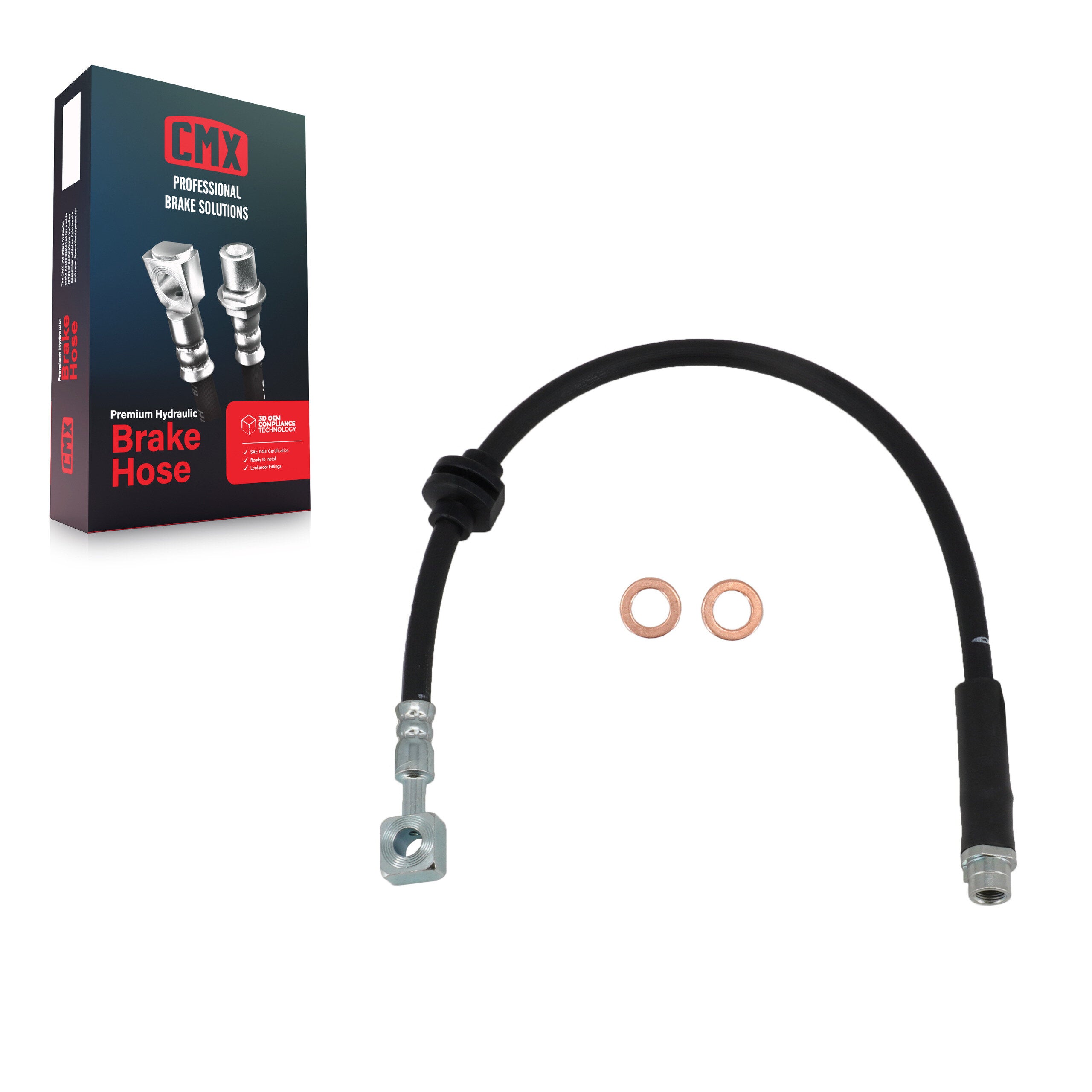 CMX 12-H621163 Brake Hydraulic Hose for 2010-2018 Chevrolet Malibu Limited, Chevrolet Impala, Chevrolet Malibu - Front