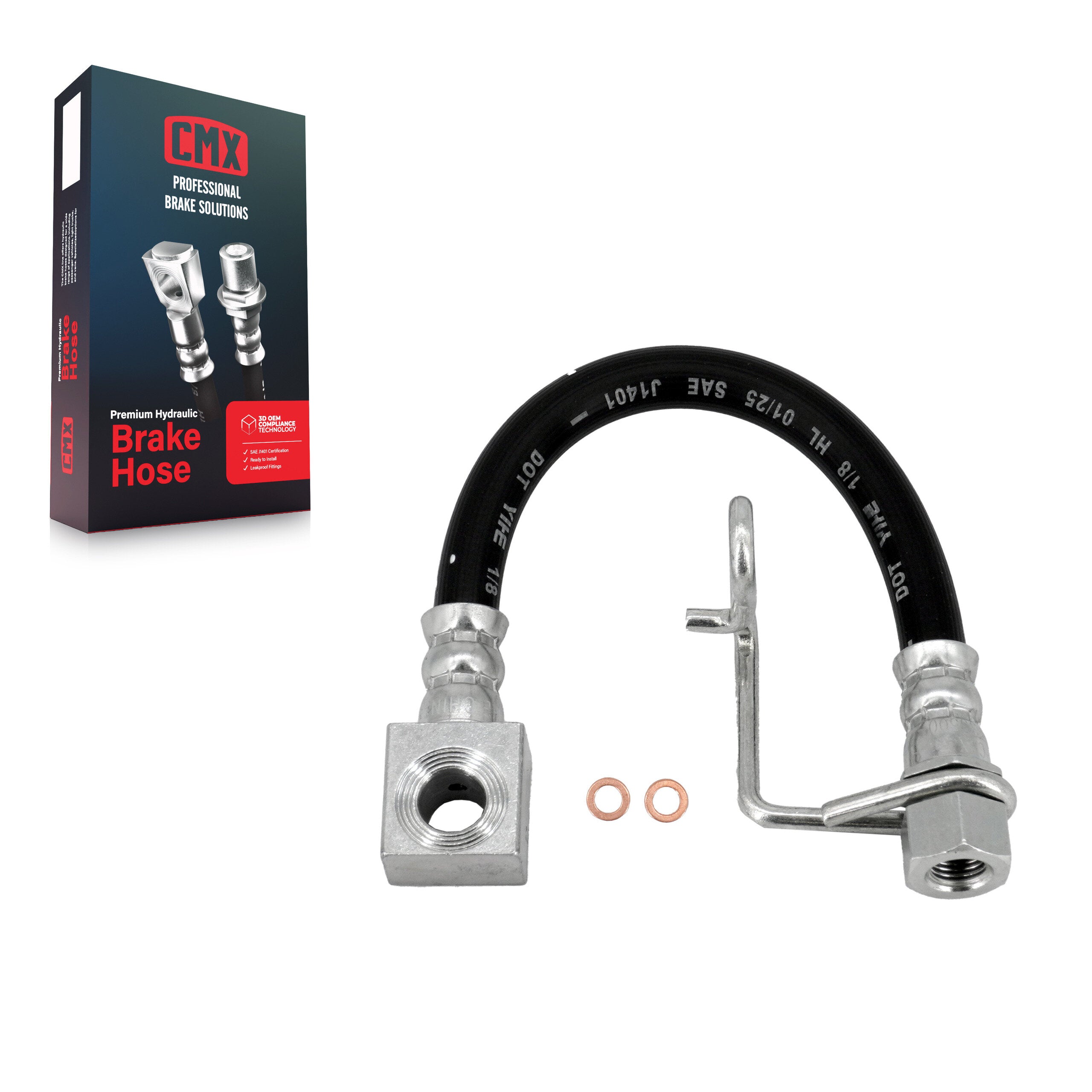 CMX 12-H621318 Brake Hydraulic Hose for 2003-2012 Ram 2500, Ram 3500, Dodge Ram 2500 - Rear Right