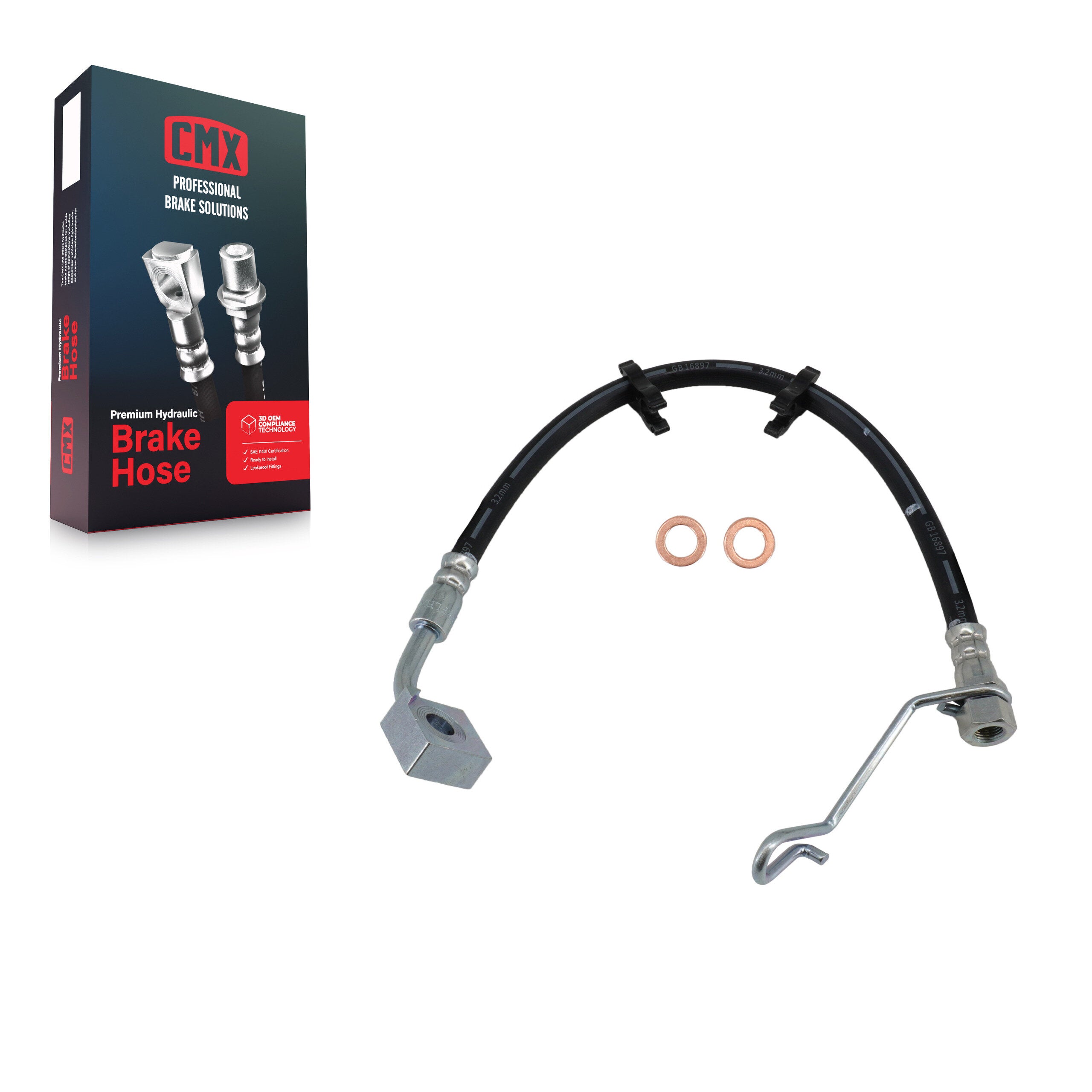 CMX 12-H621332 Brake Hydraulic Hose for 2009-2010 Dodge Ram 1500 - Rear Left