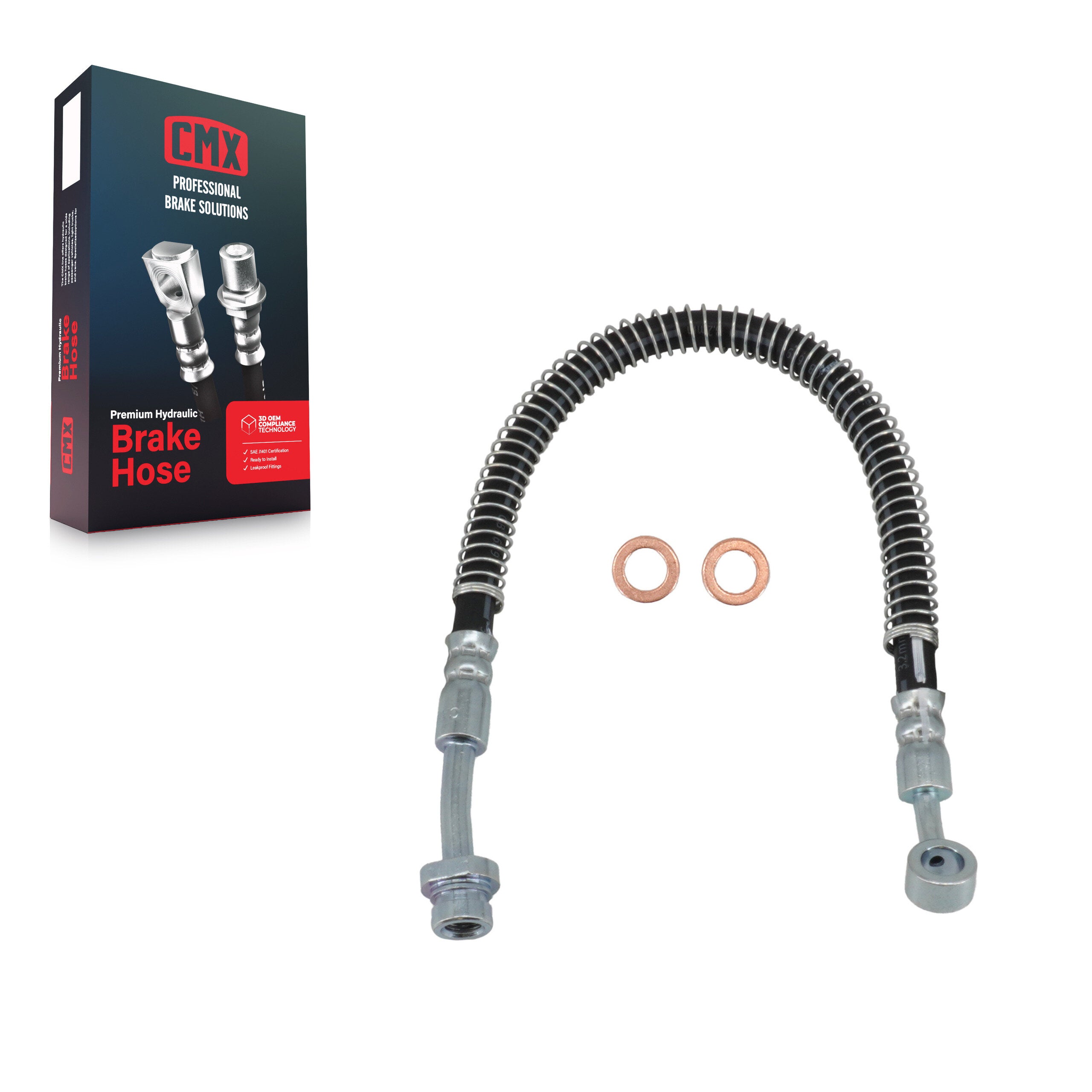 CMX 12-H621339 Brake Hydraulic Hose for 2009-2013 Hyundai Santa Fe, Kia Sorento - Front Left
