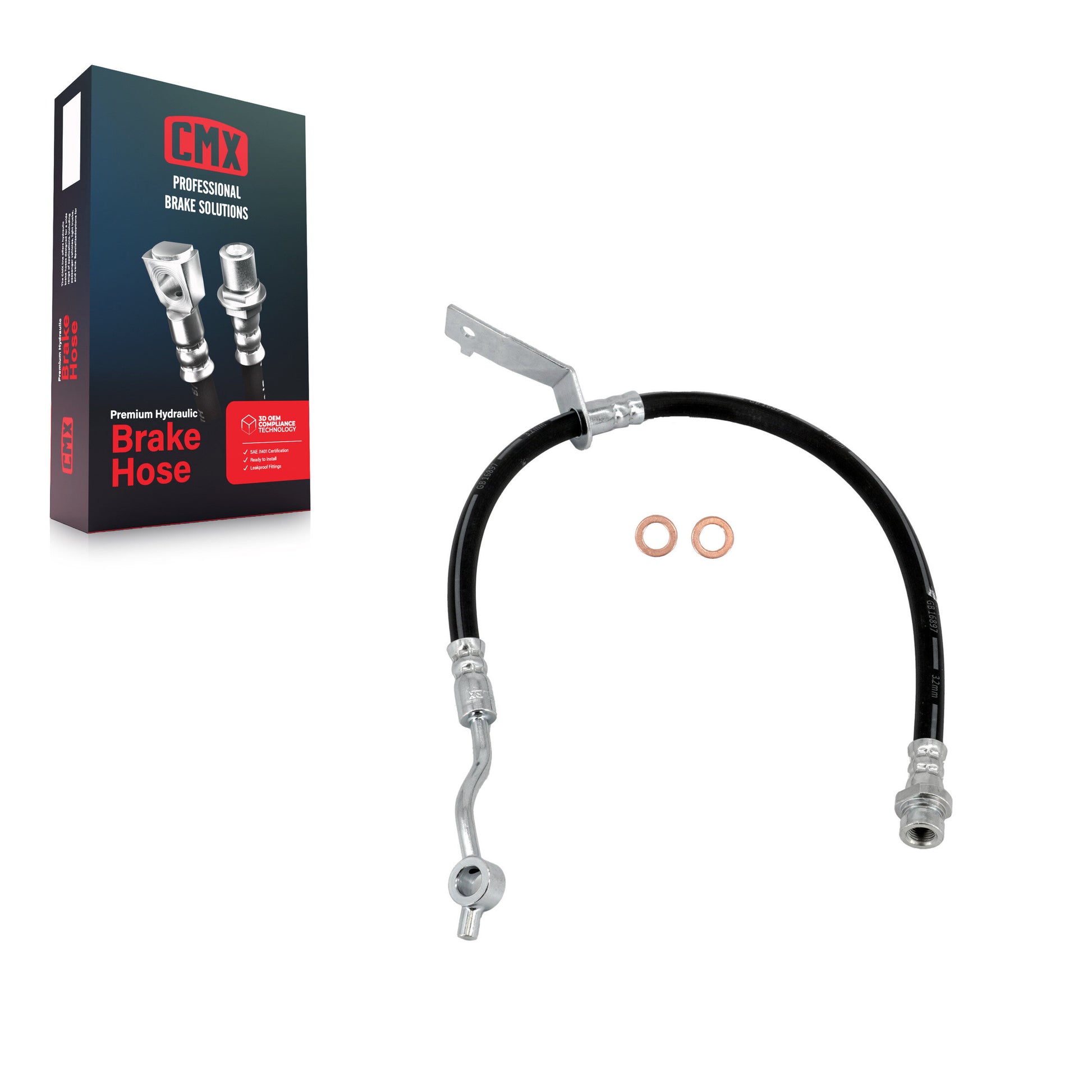 CMX 12-H621348 Brake Hydraulic Hose for 2010-2013 Kia Soul - Front Left