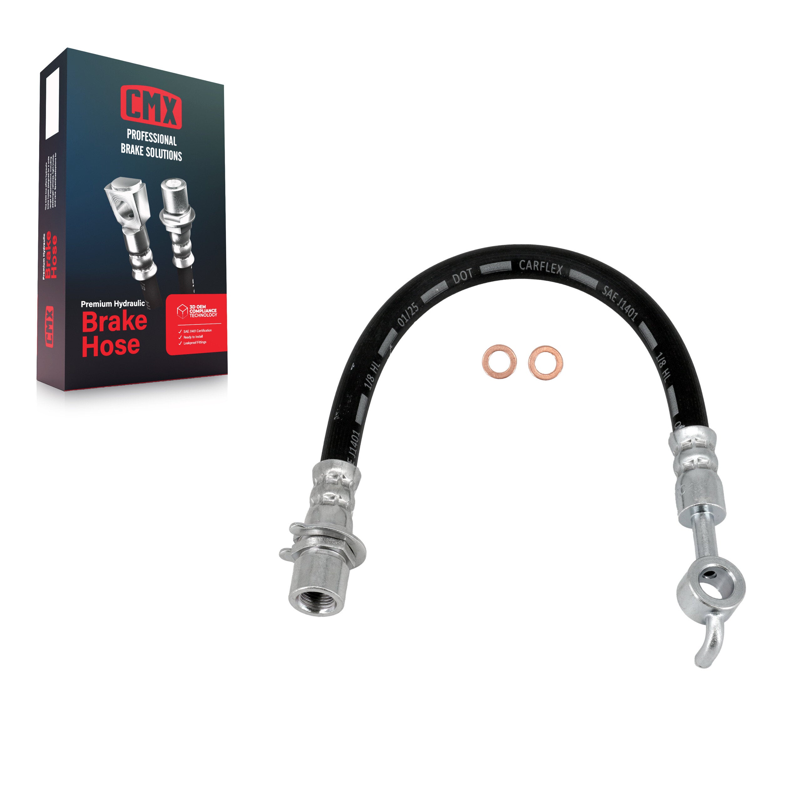 CMX 12-H621455 Brake Hydraulic Hose for 2009-2012 Ford Fusion, Lincoln MKZ, Mercury Milan - Rear