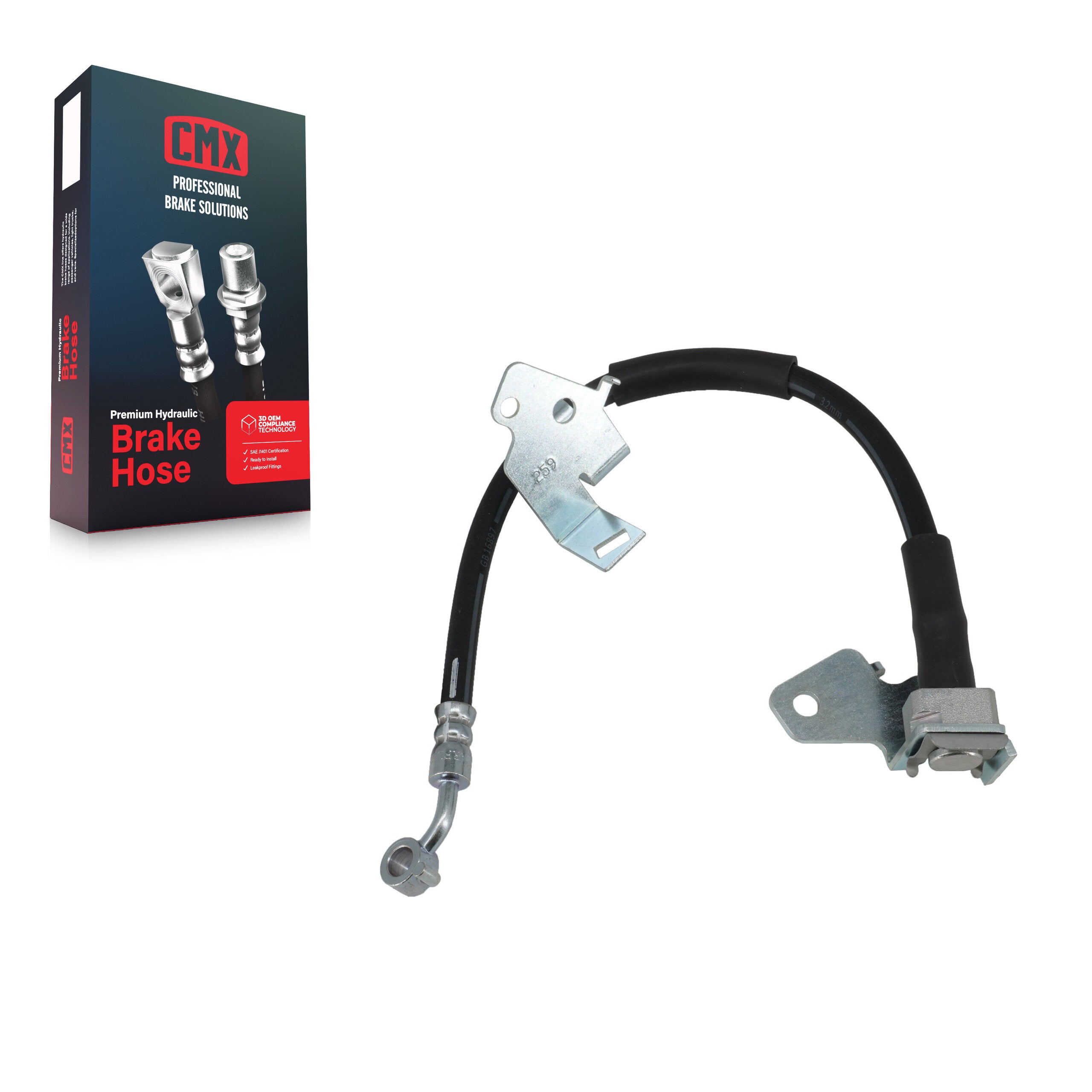 CMX 12-H621467 Brake Hydraulic Hose for 2010-2012 Ford Fusion, Lincoln MKZ, Mercury Milan - Front Left