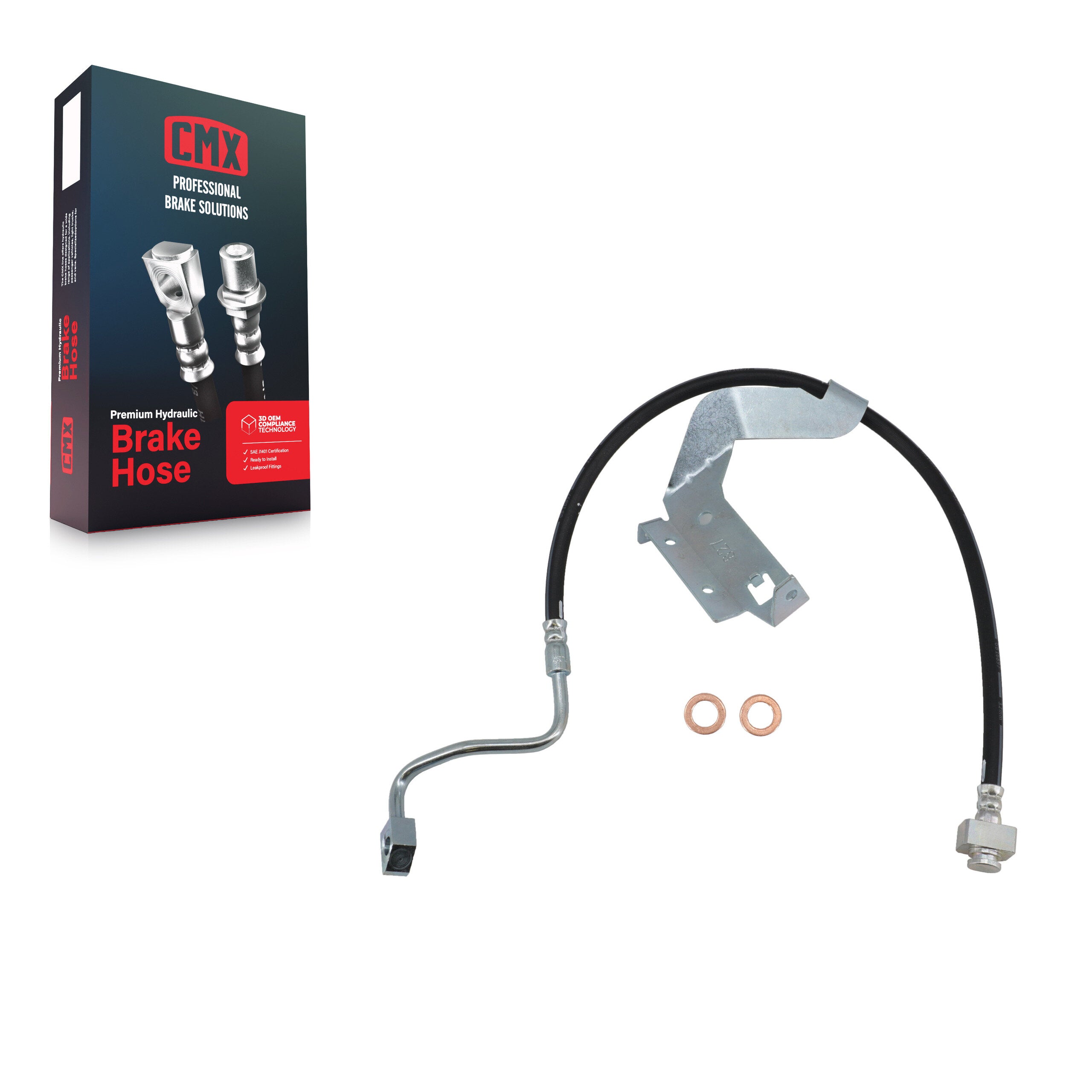 CMX 12-H621605 Brake Hydraulic Hose for 2011-2012 Ford F-450 Super Duty, Ford F-550 Super Duty, Ford F-250 Super Duty - Front Left