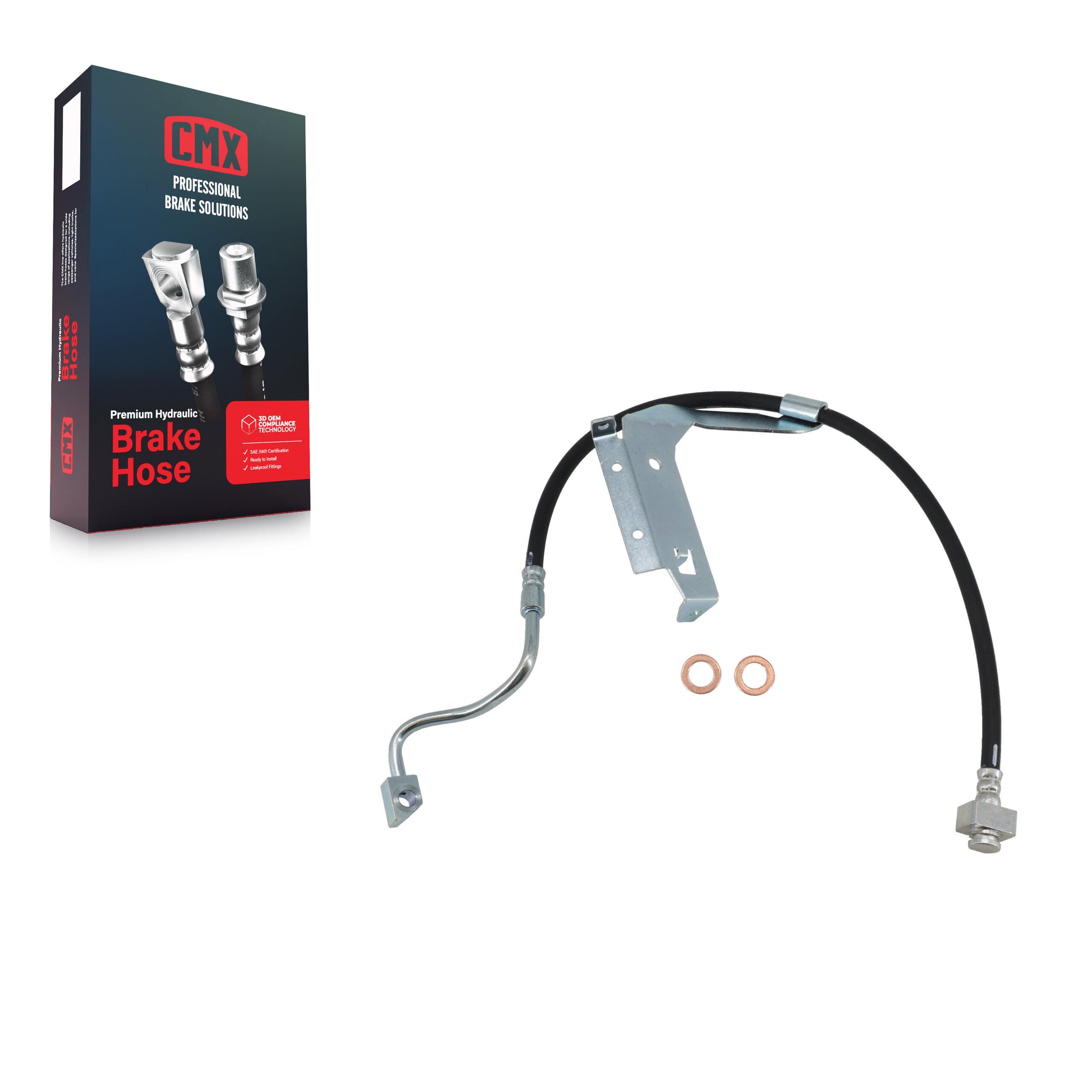 CMX 12-H621606 Brake Hydraulic Hose for 2011-2012 Ford F-450 Super Duty, Ford F-550 Super Duty, Ford F-250 Super Duty - Front Right