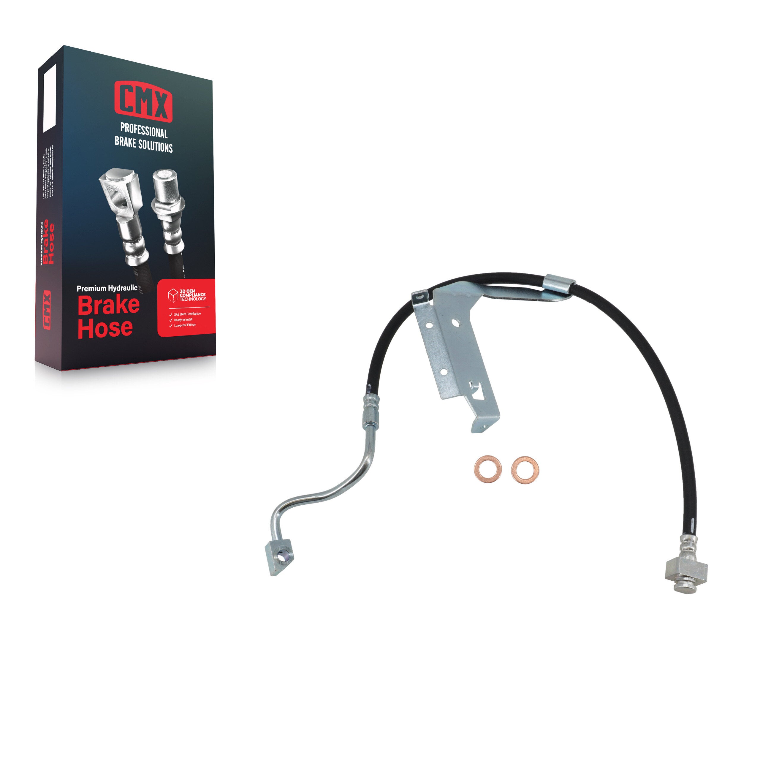 CMX 12-H621606 Brake Hydraulic Hose for 2011-2012 Ford F-450 Super Duty, Ford F-550 Super Duty, Ford F-250 Super Duty - Front Right