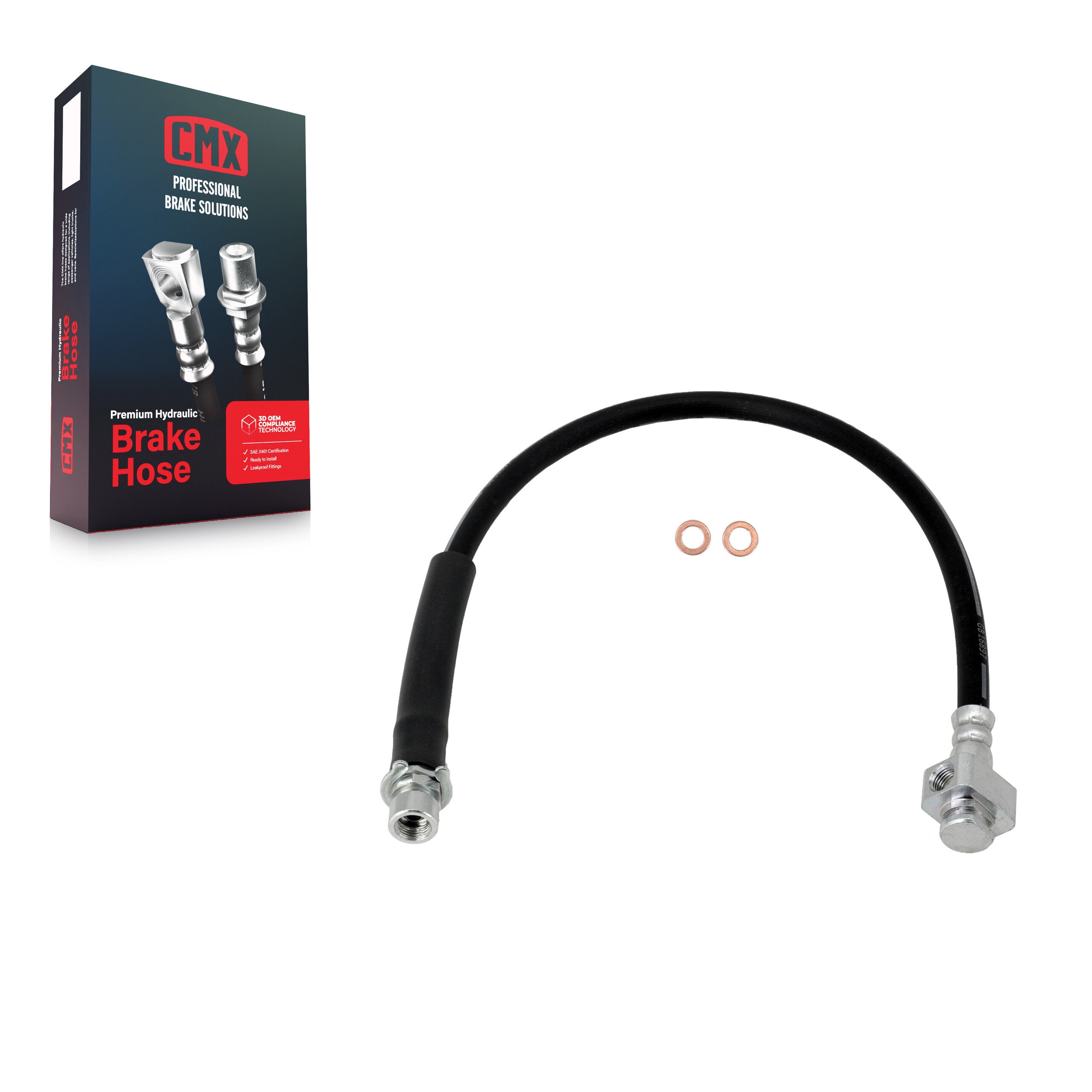 CMX 12-H621618 Brake Hydraulic Hose for 2011-2016 Ford F-450 Super Duty, Ford F-550 Super Duty, Ford F-250 Super Duty - Rear Center