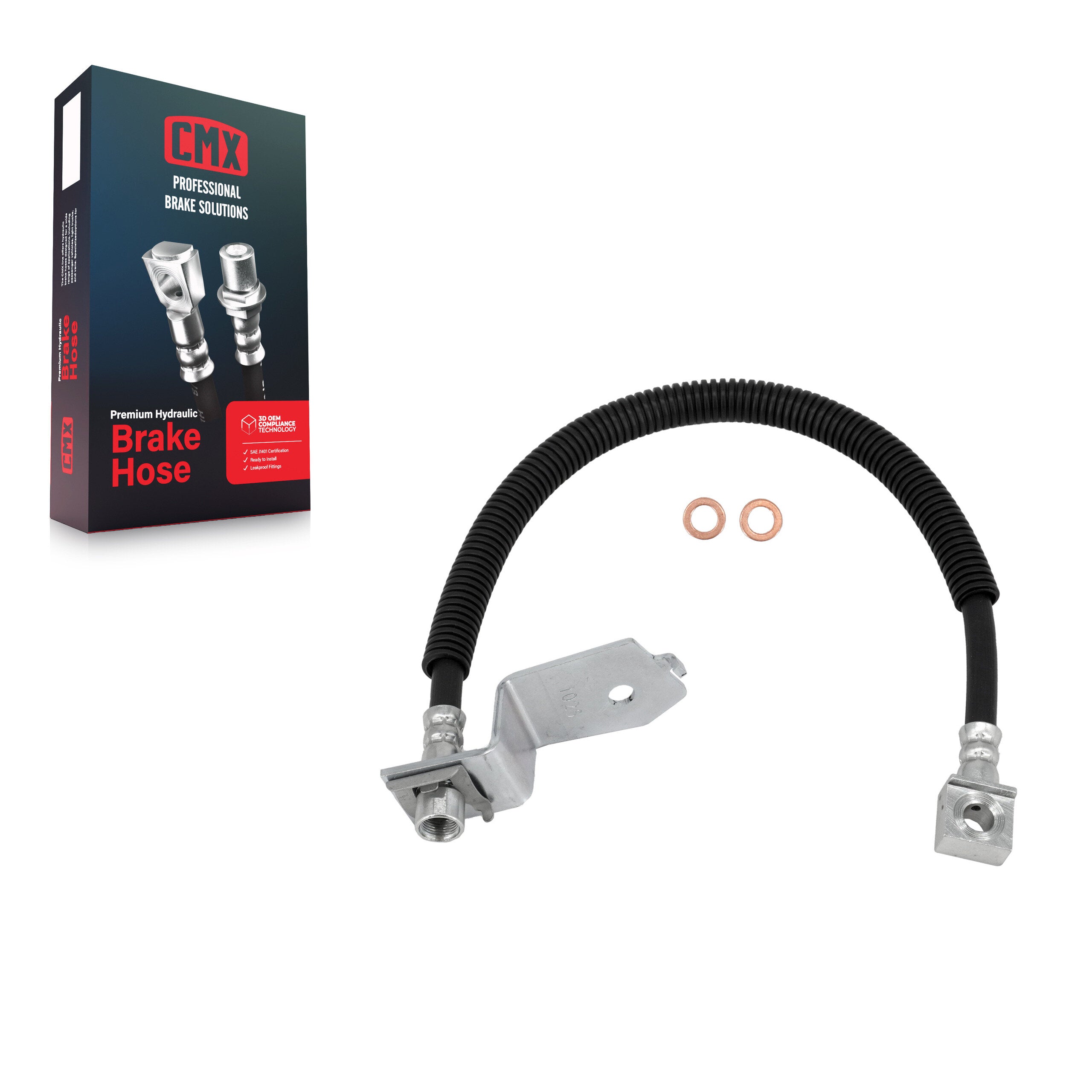 CMX 12-H621665 Brake Hydraulic Hose for 2011-2013 Chevrolet Express 3500, Chevrolet Express 4500, GMC Savana 3500 - Rear Right
