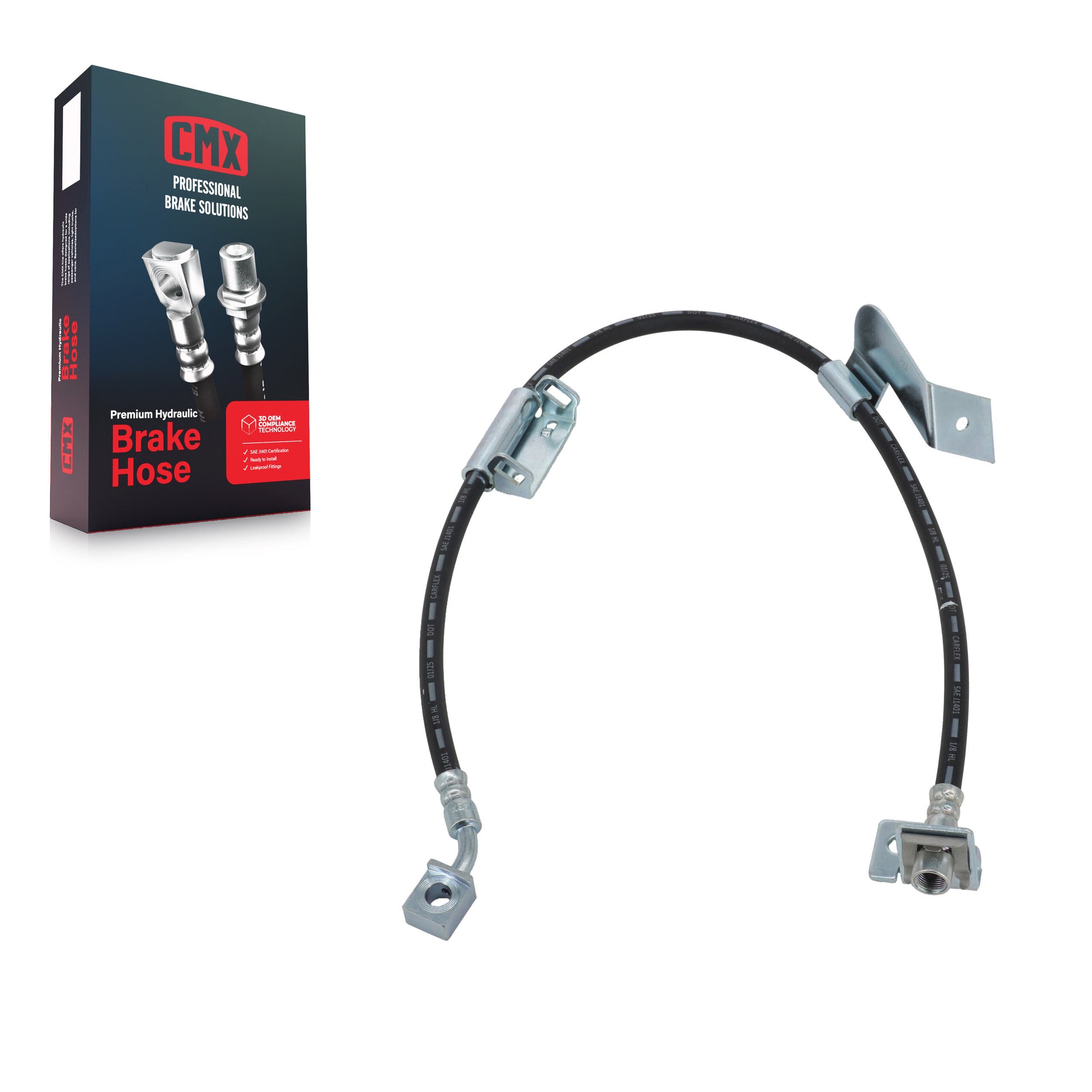 CMX 12-H621677 Brake Hydraulic Hose for 2003-2018 Chevrolet Express 4500, GMC Savana 4500, Chevrolet Express 2500 - Front Right