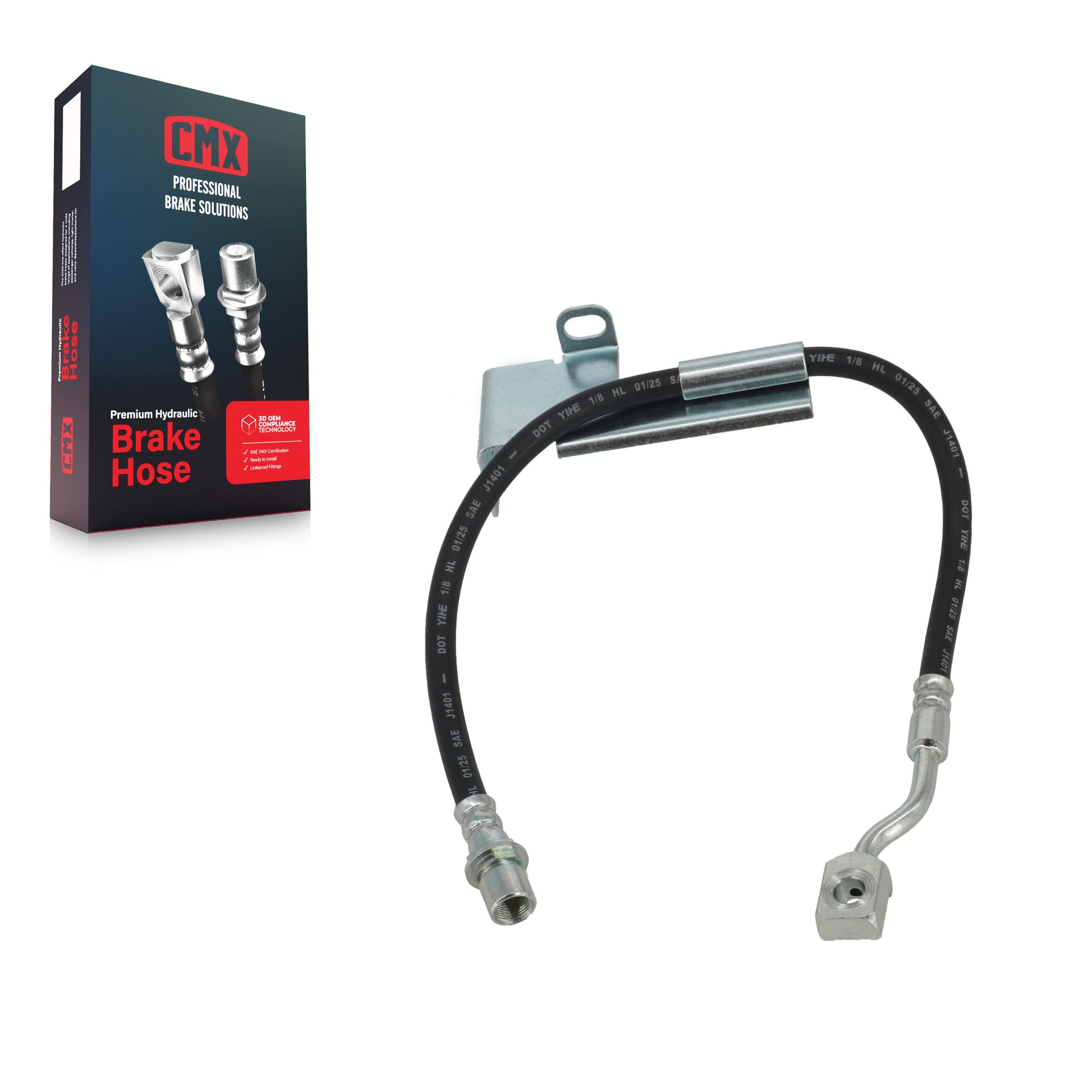 CMX 12-H621693 Brake Hydraulic Hose for 2011-2019 Chevrolet Silverado 2500 HD, Chevrolet Silverado 3500 HD, GMC Sierra 2500 HD - Front Right