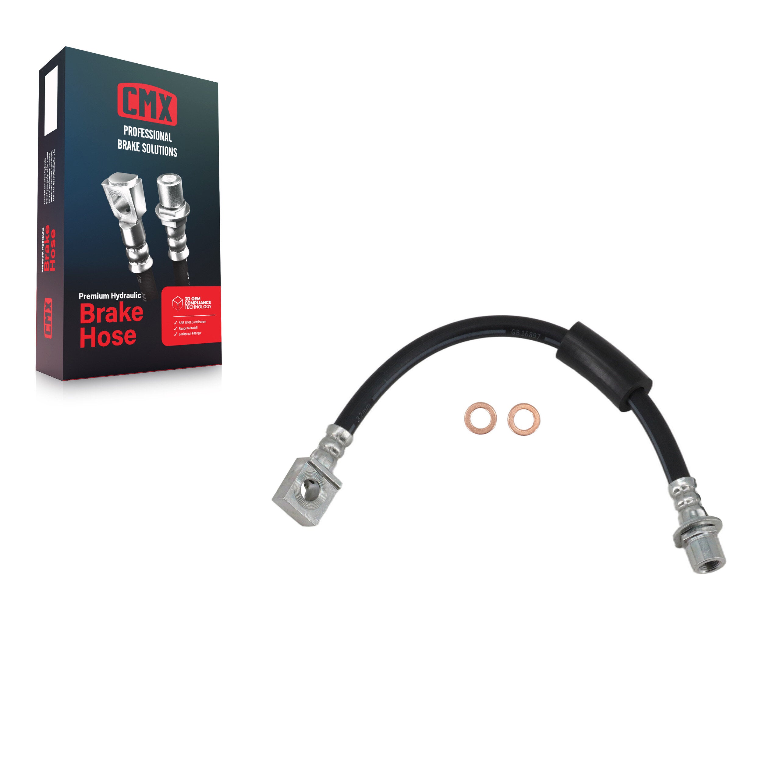 CMX 12-H621695 Brake Hydraulic Hose for 2011-2018 Chevrolet Silverado 2500 HD, GMC Sierra 2500 HD, Chevrolet Silverado 3500 HD - Rear Left