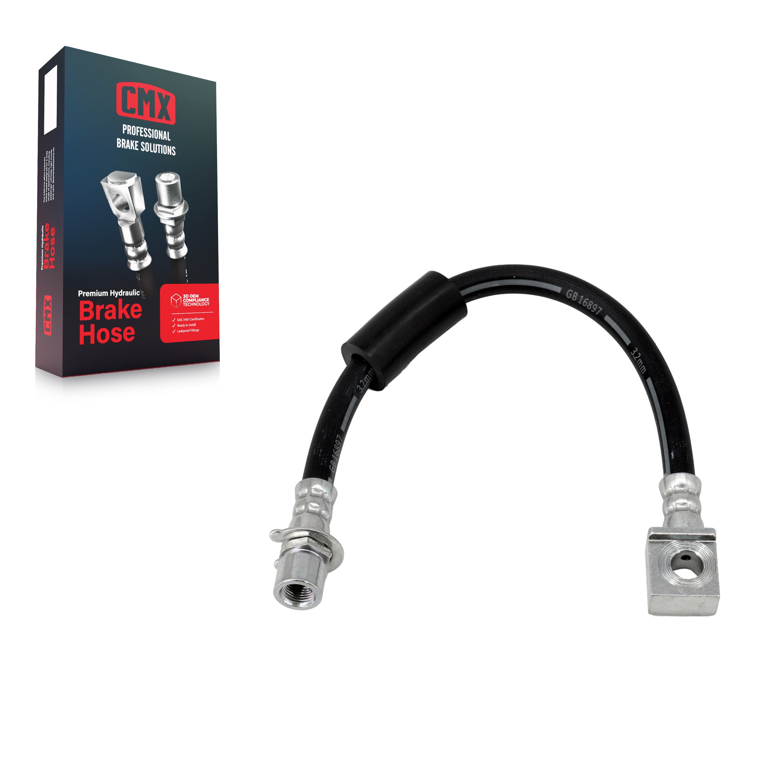 CMX 12-H621696 Brake Hydraulic Hose for 2011-2018 Chevrolet Silverado 2500 HD, GMC Sierra 2500 HD, Chevrolet Silverado 3500 HD - Rear Right
